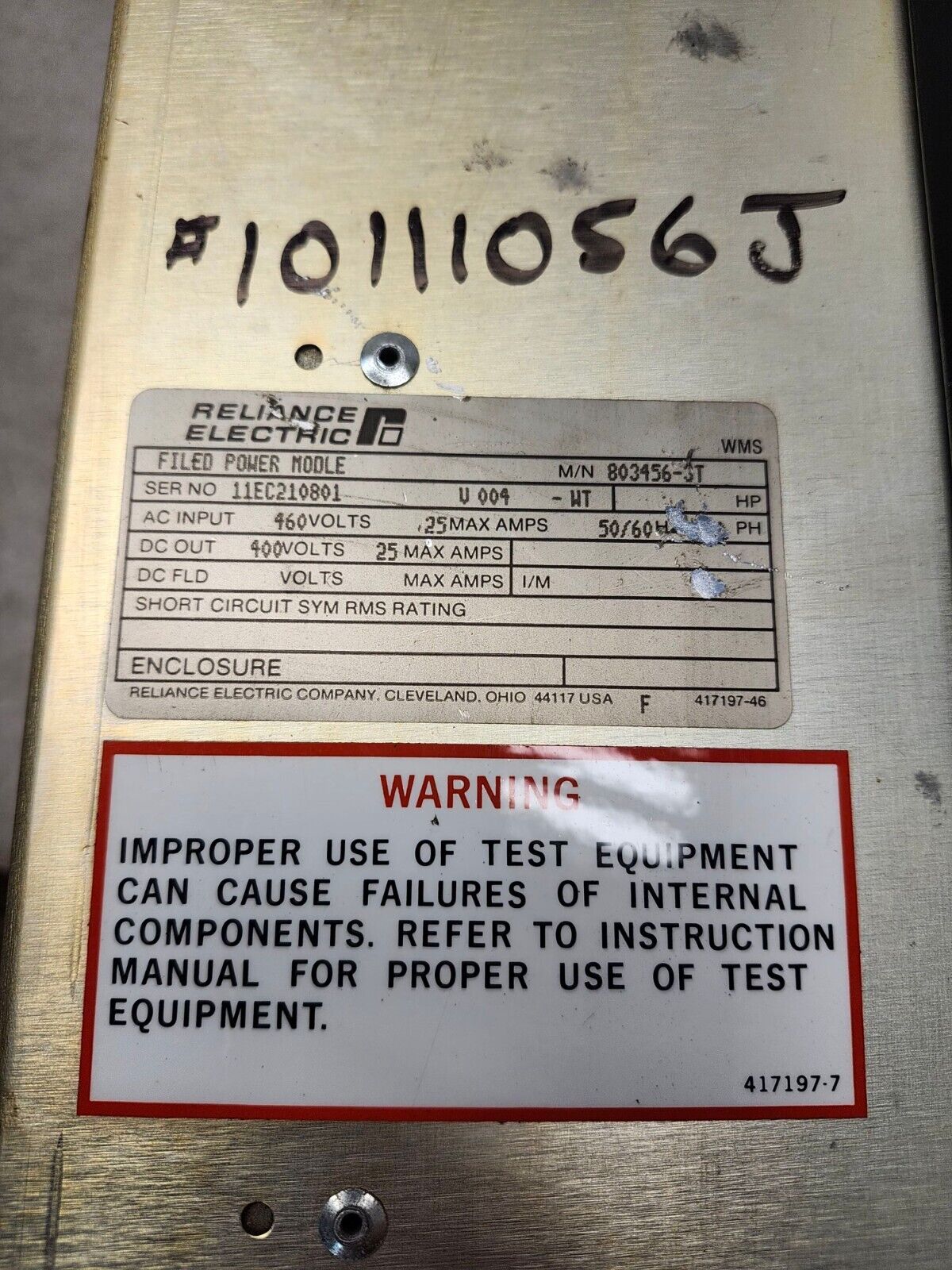 USED NO BOX Reliance Electric Field Power Module 803456-3T