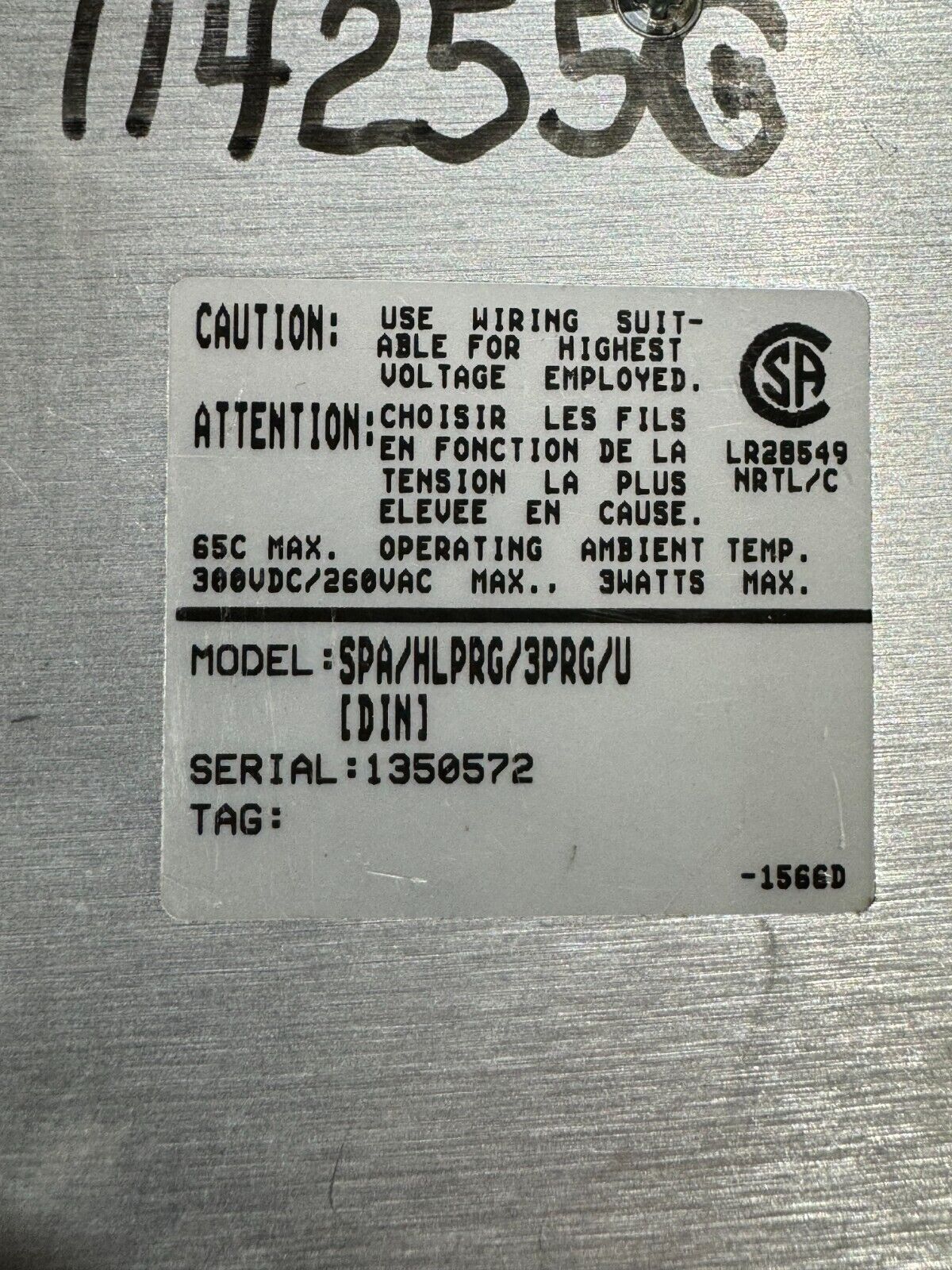 USED MOORE INDUSTRIES SITE PROGRAMMABLE ALARM [DIN] SPA/HLPRG/3PRG/U