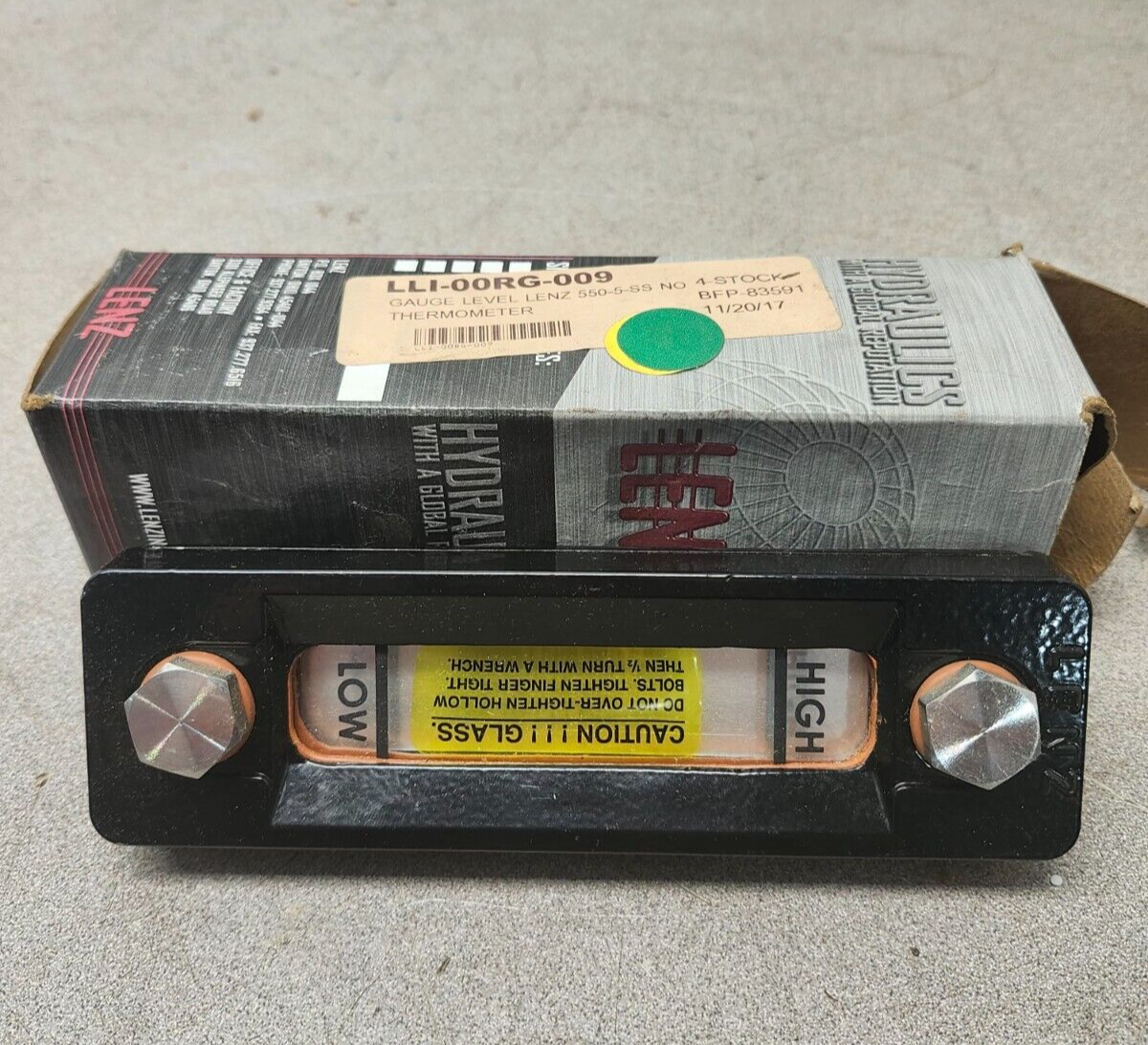 NEW IN BOX LENZ GAUGE LEVEL THERMOMETER LLI-00RG-009