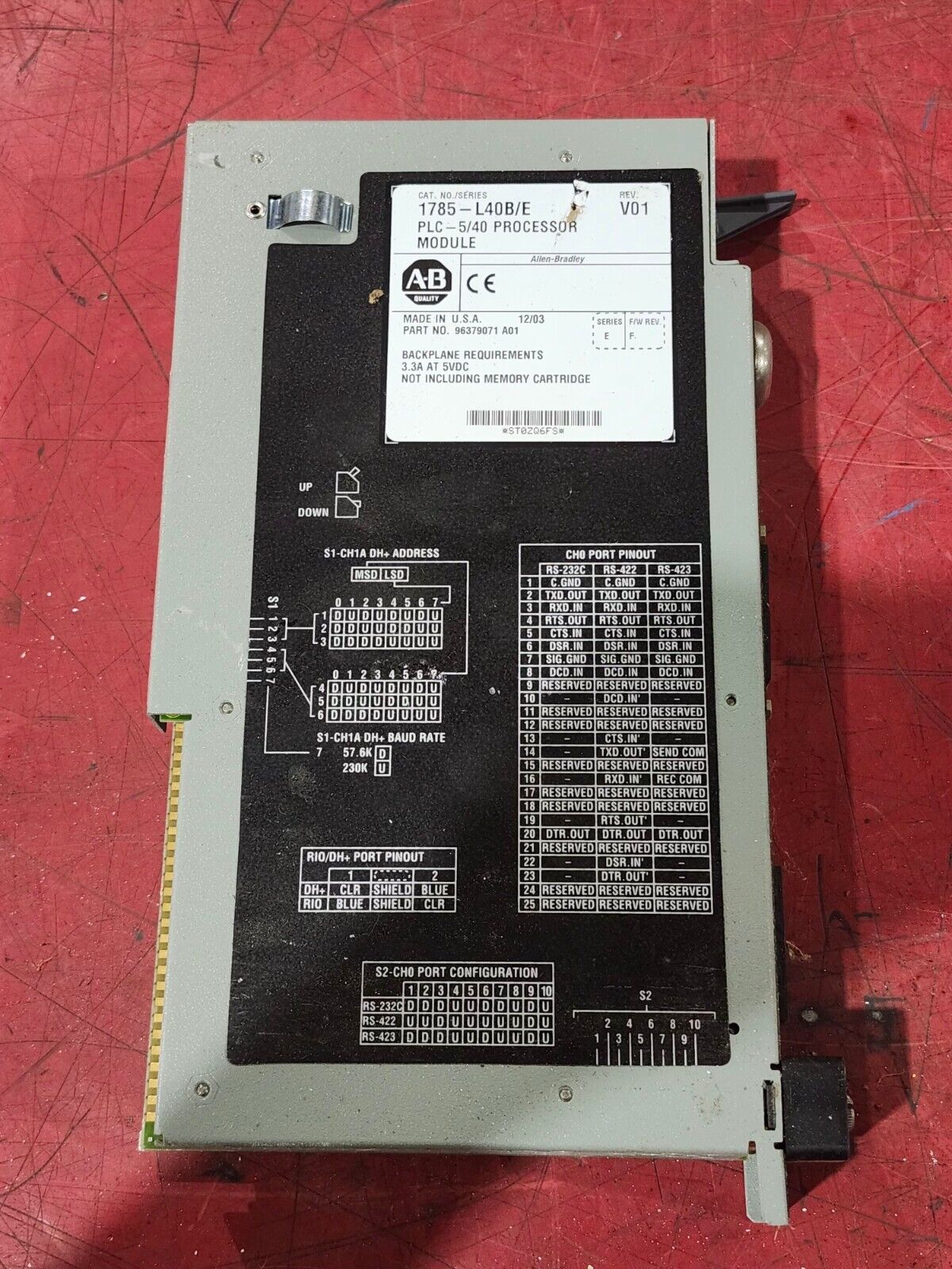 USED ALLEN-BRADLEY 1785-L40B/E PLC-5 PROCESSOR 1785-L40B SERIES E