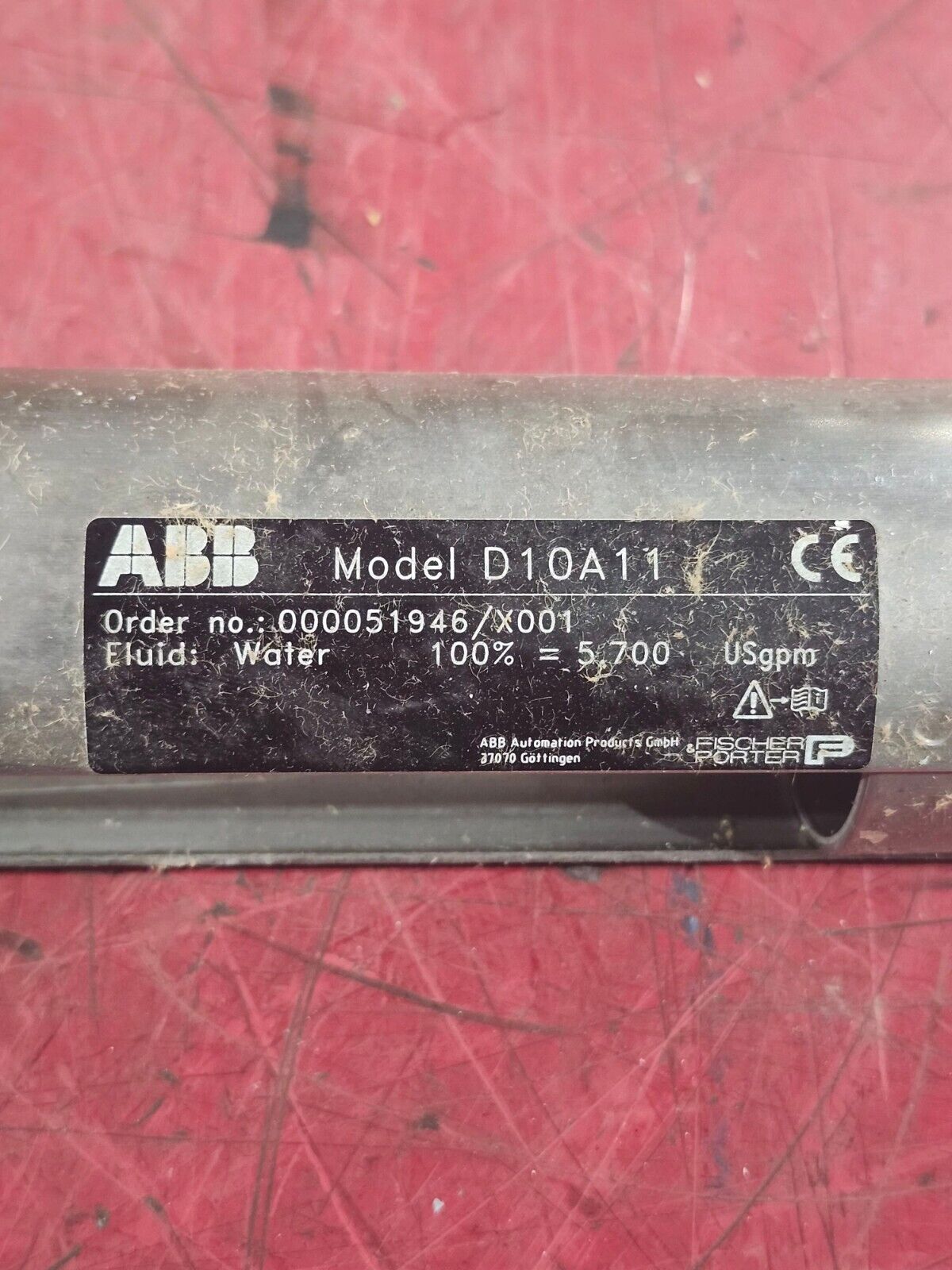 NEW NO BOX ABB FLOW TUBE METER D10A11