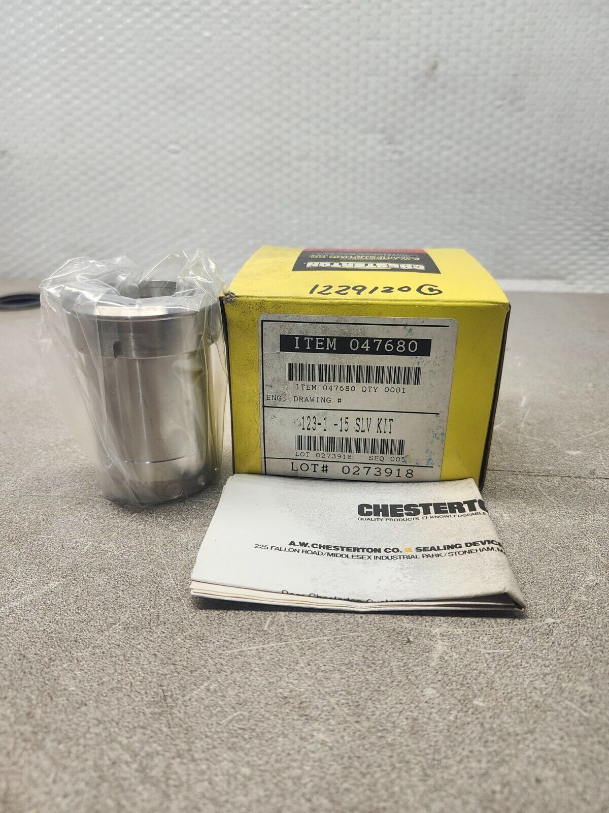 NEW IN BOX CHESTERTON 123-1-15 SLV KIT 047680