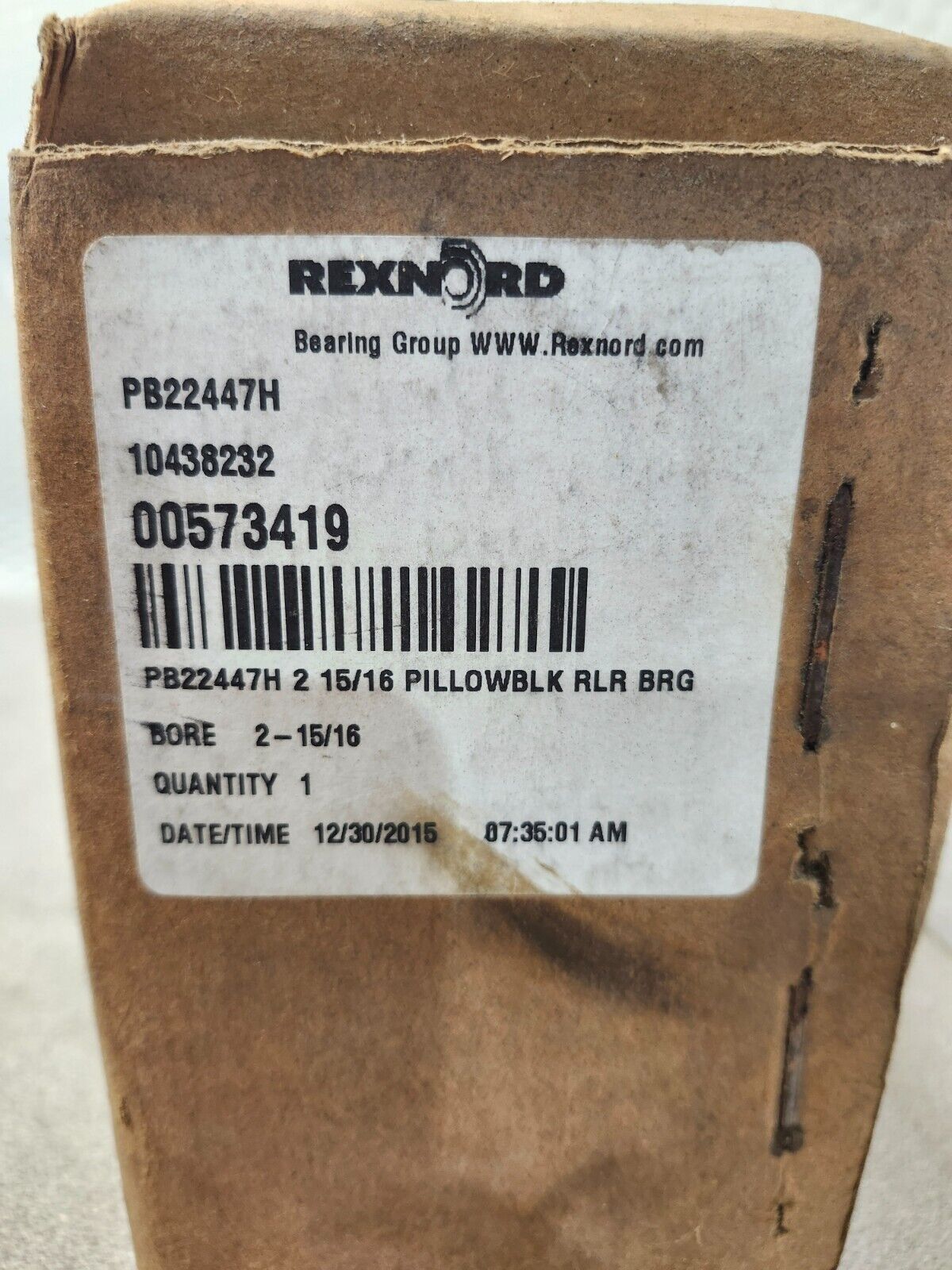 NEW IN BOX Rexnord Pillow Block Spherical Roller Bearing 2-15/16" Bore PB22447H