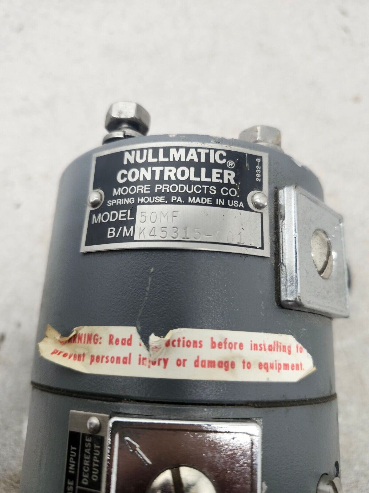 USED NULLMATIC PNEUMATIC CONTROLLER 50MF K45315-001