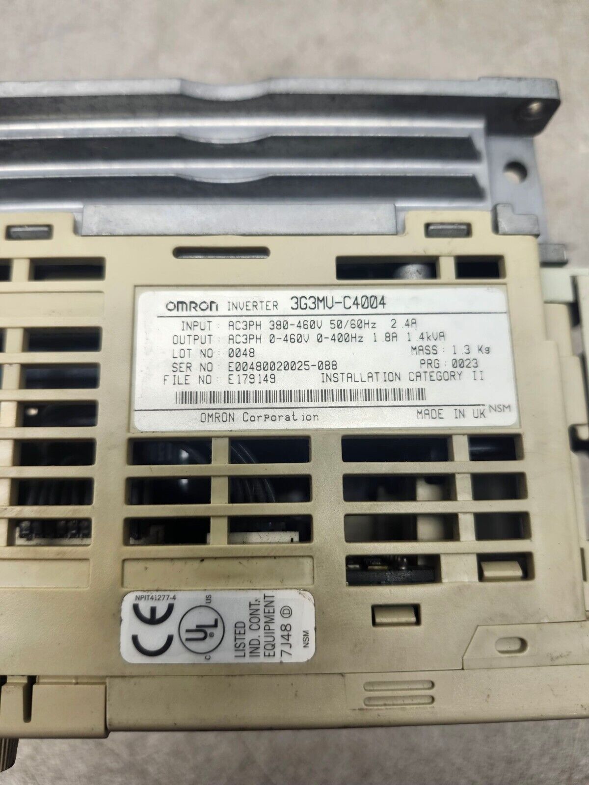 USED OMRON INVERTER AC DRIVE 3G3MV-C4004