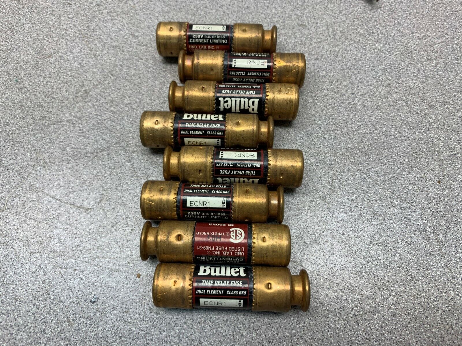 LOT OF 8 NEW NO BOX BULLET FUSE ECNR1