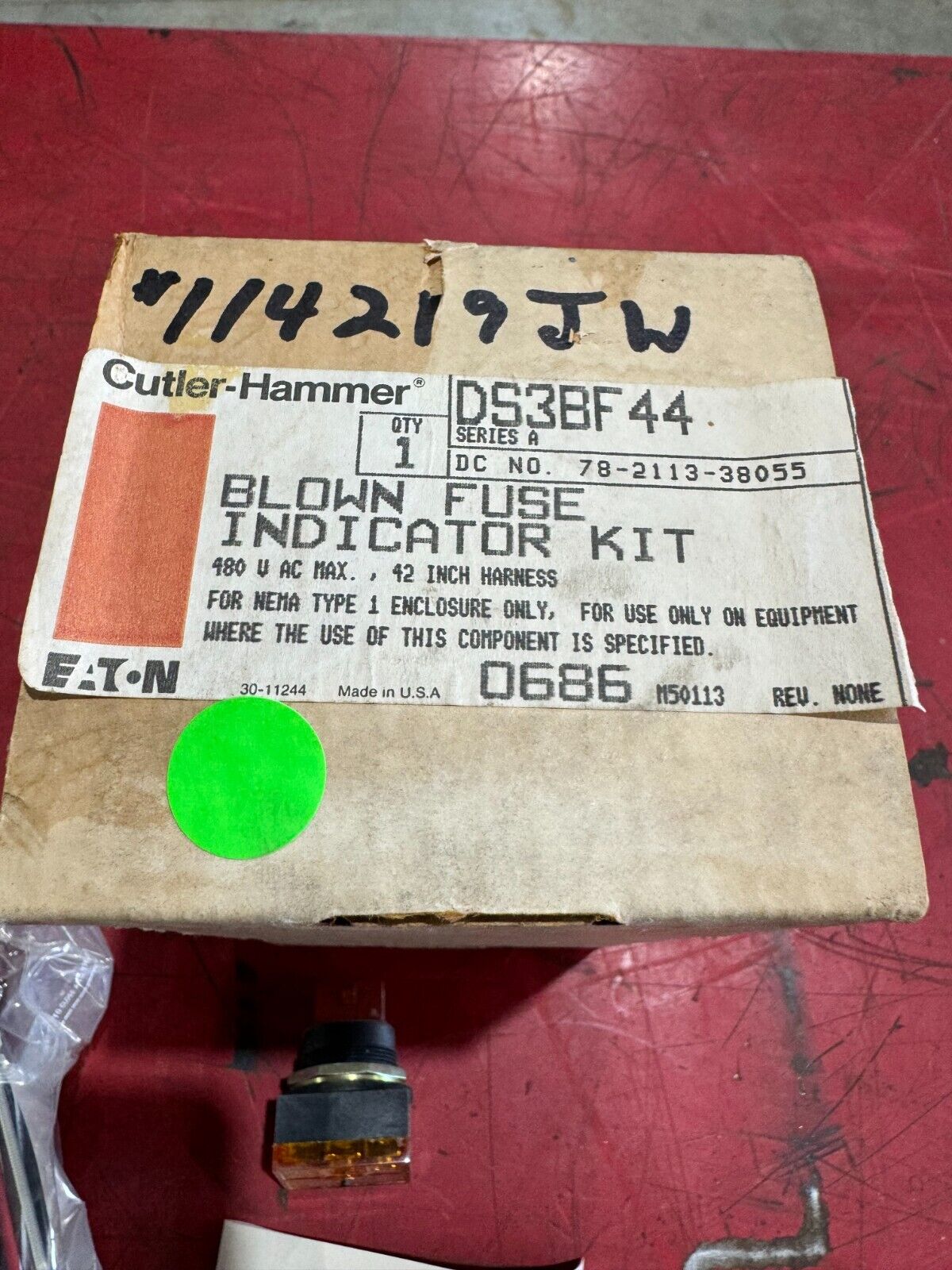 NEW IN BOX CUTLER HAMMER BLOWN FUSE INDICATOR KIT DS3BF44 SER.A