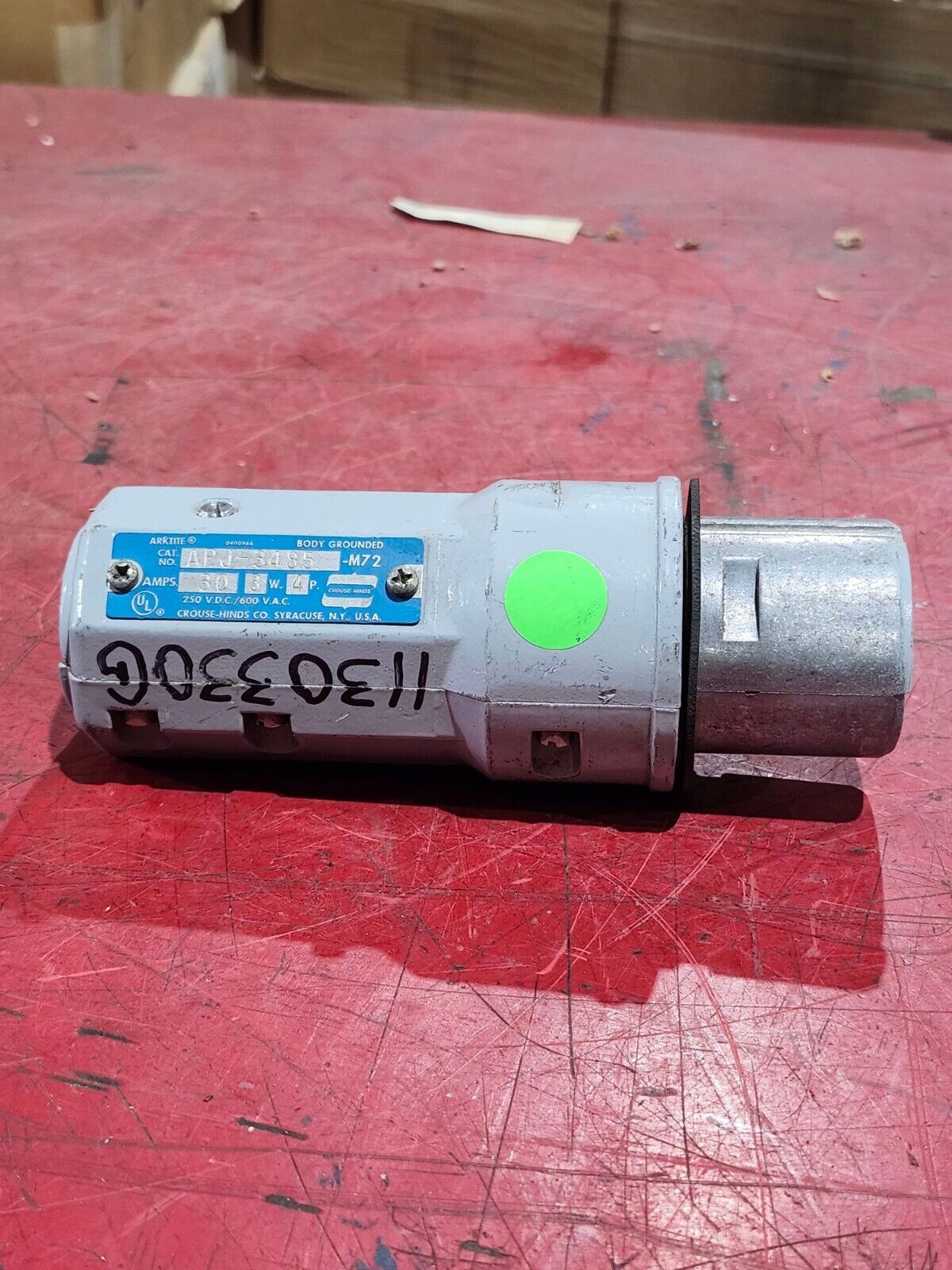 USED CROUSE HINDS PLUG RECEPTACLE APJ-3485-M72