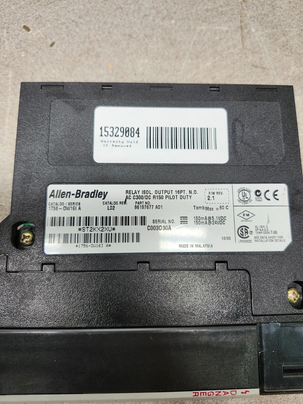 NEW IN BAG ALLEN BRADLEY Allen-Bradley ControlLogix Output Module 1756-0W16I