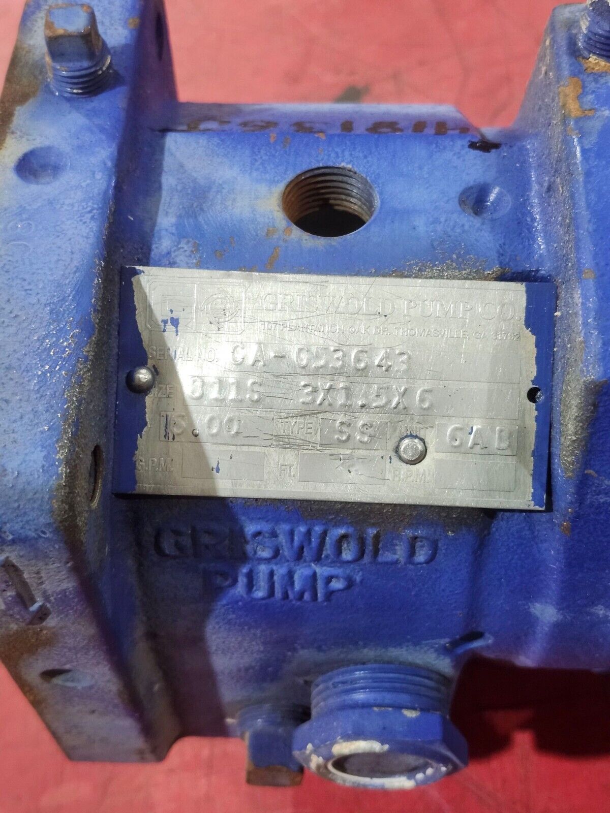 USED GRISWOLD 2FL010512 PUMP HOUSING CA-053643