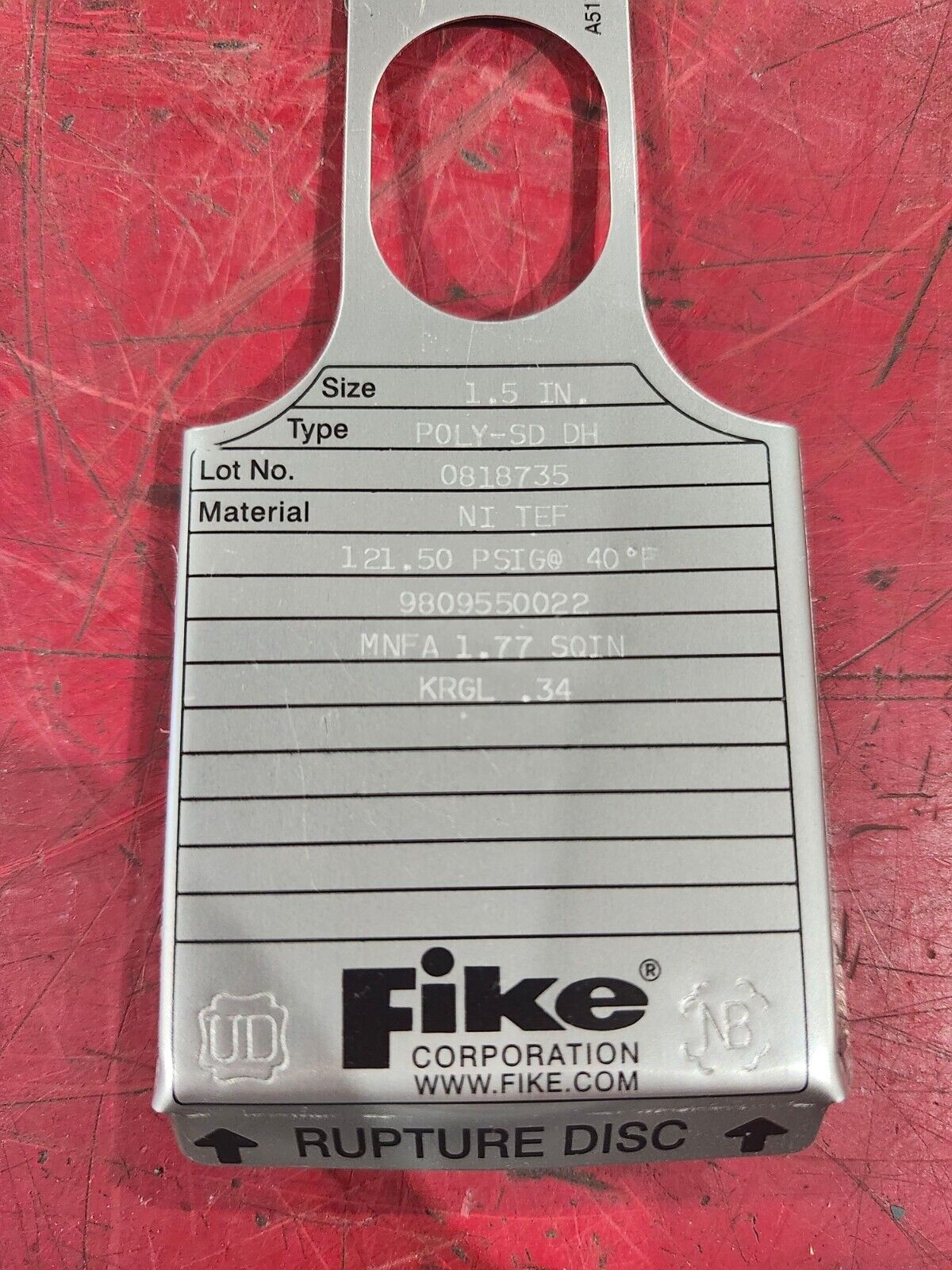 NEW IN BOX FIKE RUPTURE DISC POLY-SD DH