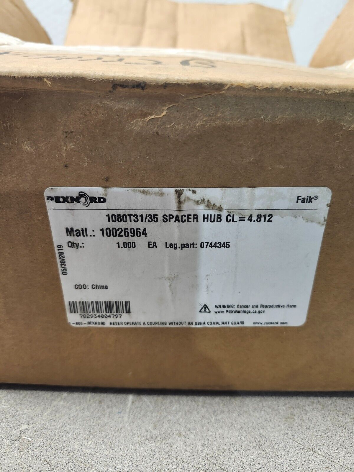 NEW IN BOX REXNORD SPACER HUB 1080T31/35 CL=4.812