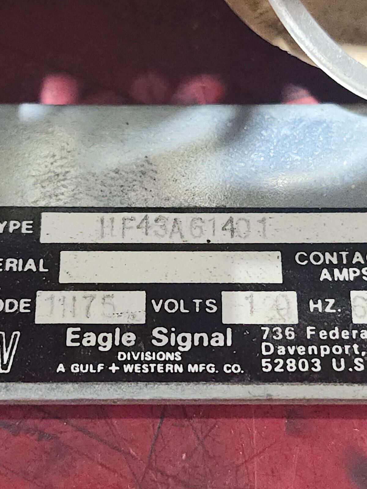 USED Eagle Signal Gulf + Western 120HZ 60HZ TIMER  HF43A61401