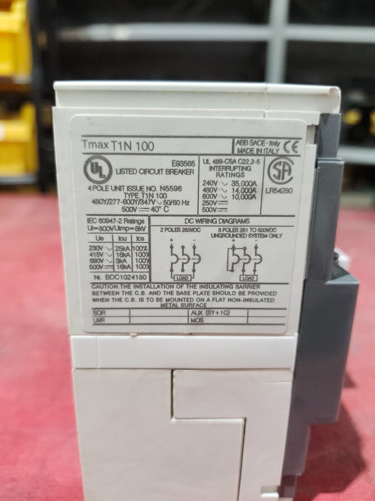 NEW IN BOX ABB 4 POLE 15A CIRCUIT BREAKER T1N100