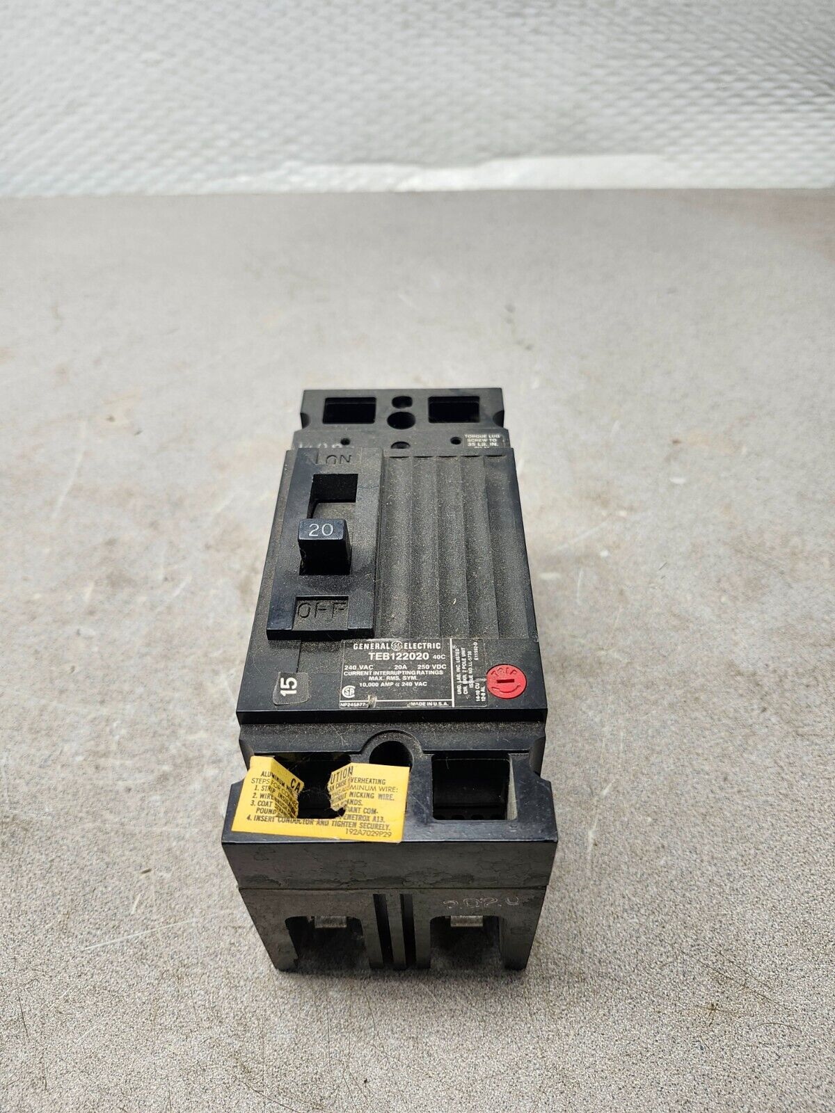 USED General Electric 20 Amp Breaker TEB122020