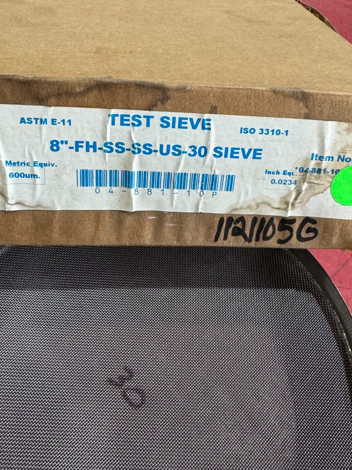 NEW IN BOX FISHERBRAND TEST SIEVE 8"-FH-SS-SS-US-30