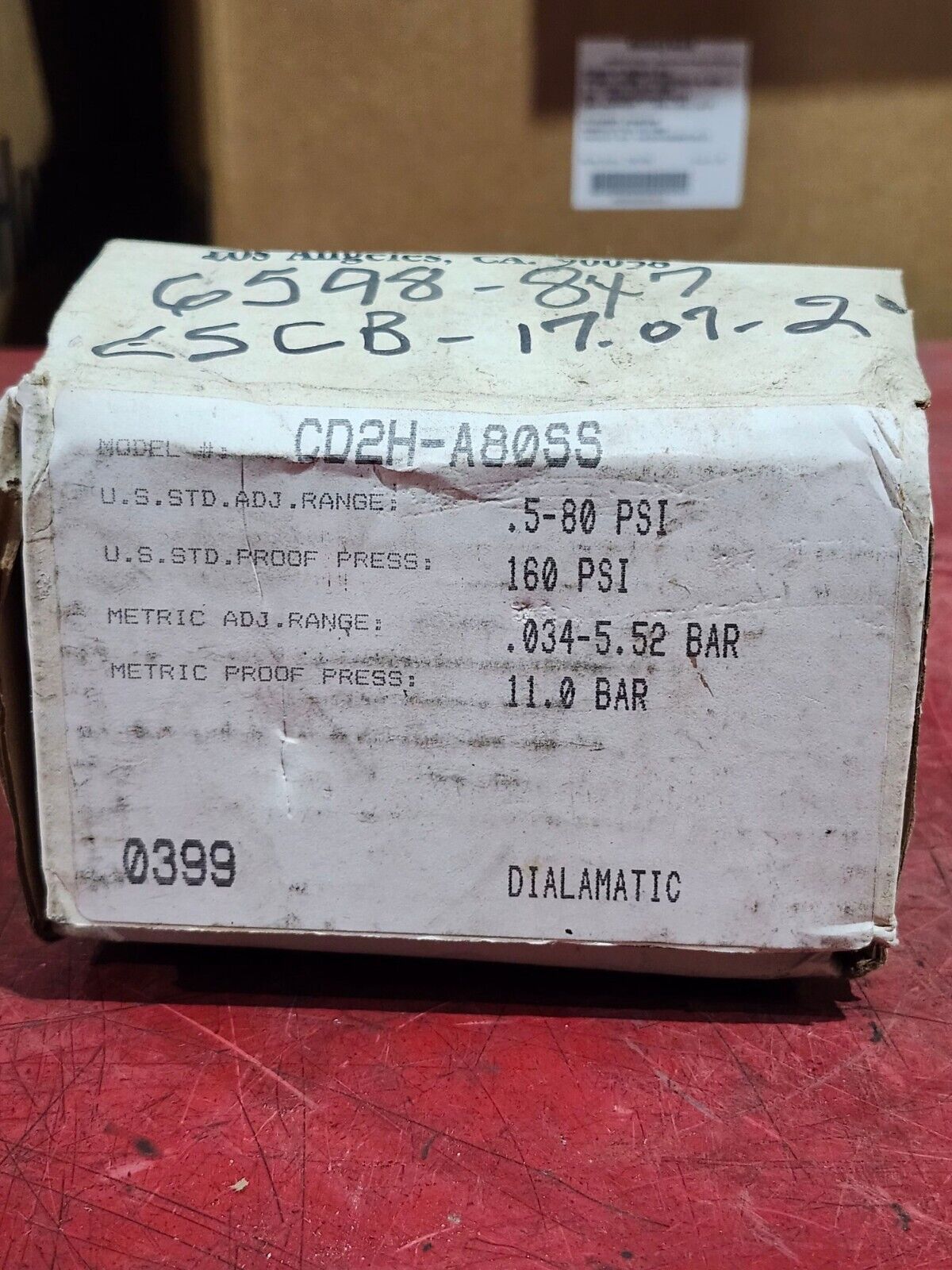 NEW IN BOX BARKSDALE DIALMATIC PRESSURE SWITCH CD2H-A80SS