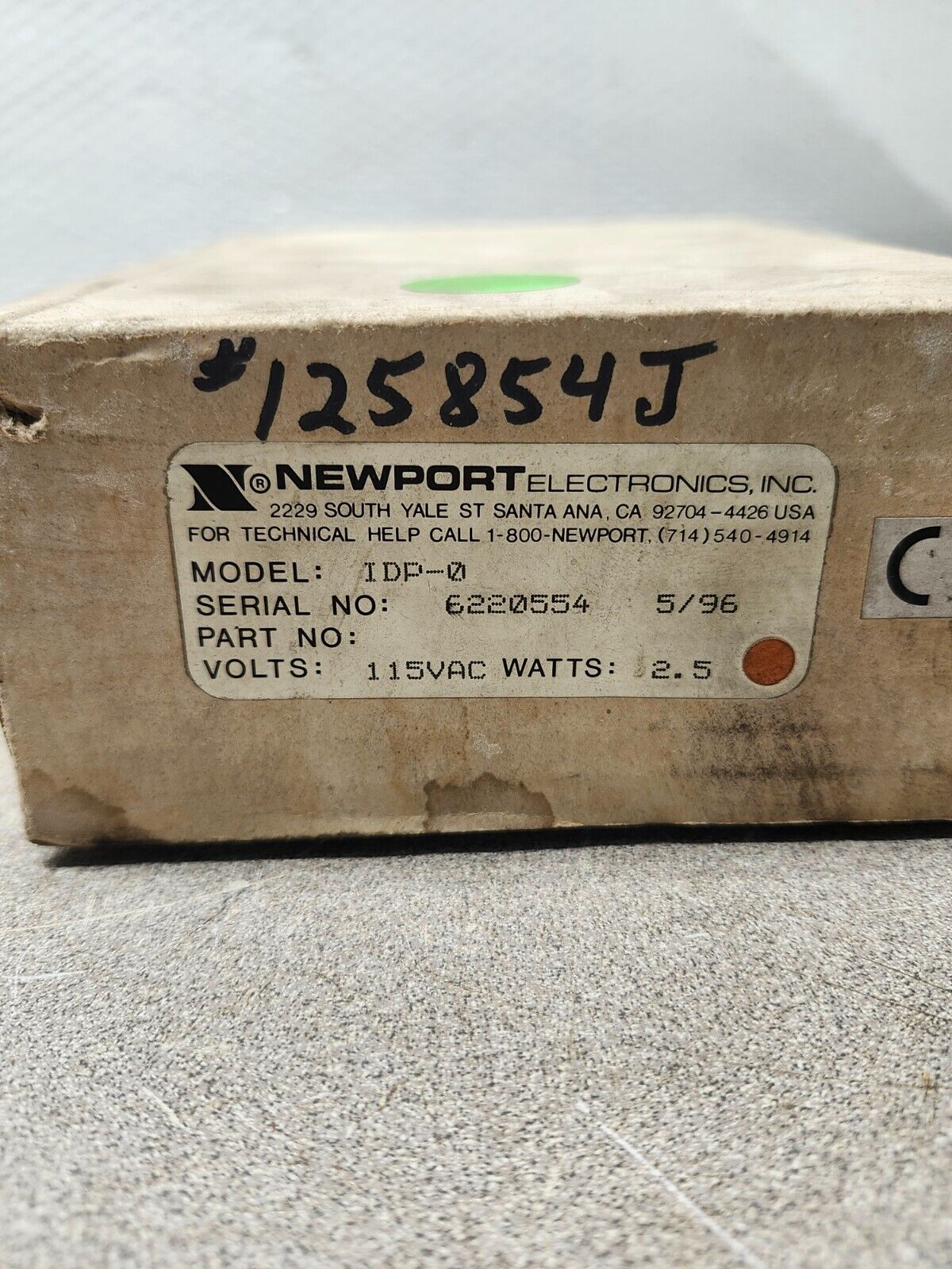 NEW IN BOX NEWPORT CONTROL PANEL METER IDP-0