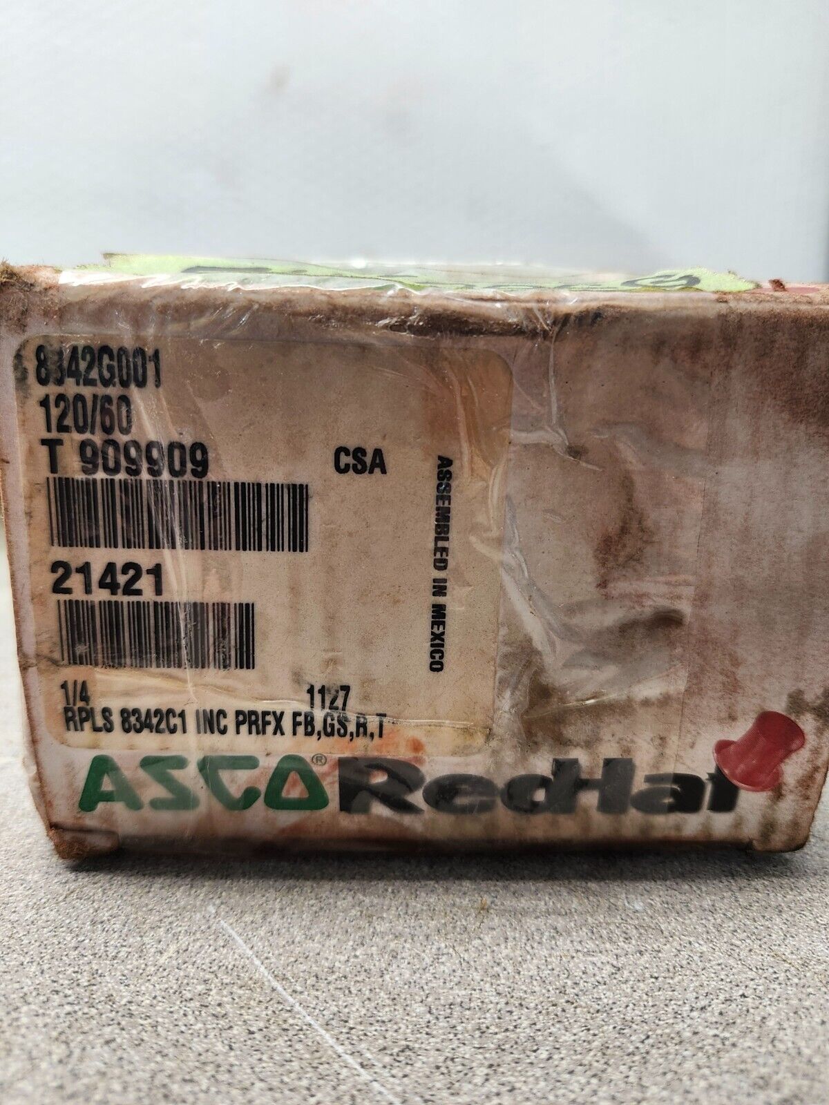 NEW IN BOX ASCO REDHAT 120V AC Brass Solenoid Valve 1/4'' 8342G001