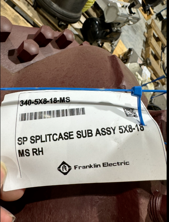 NEW FRANKLIN ELECTRIC SP SPLITCASE SUB AS PUMP 340-5X8-18-MS