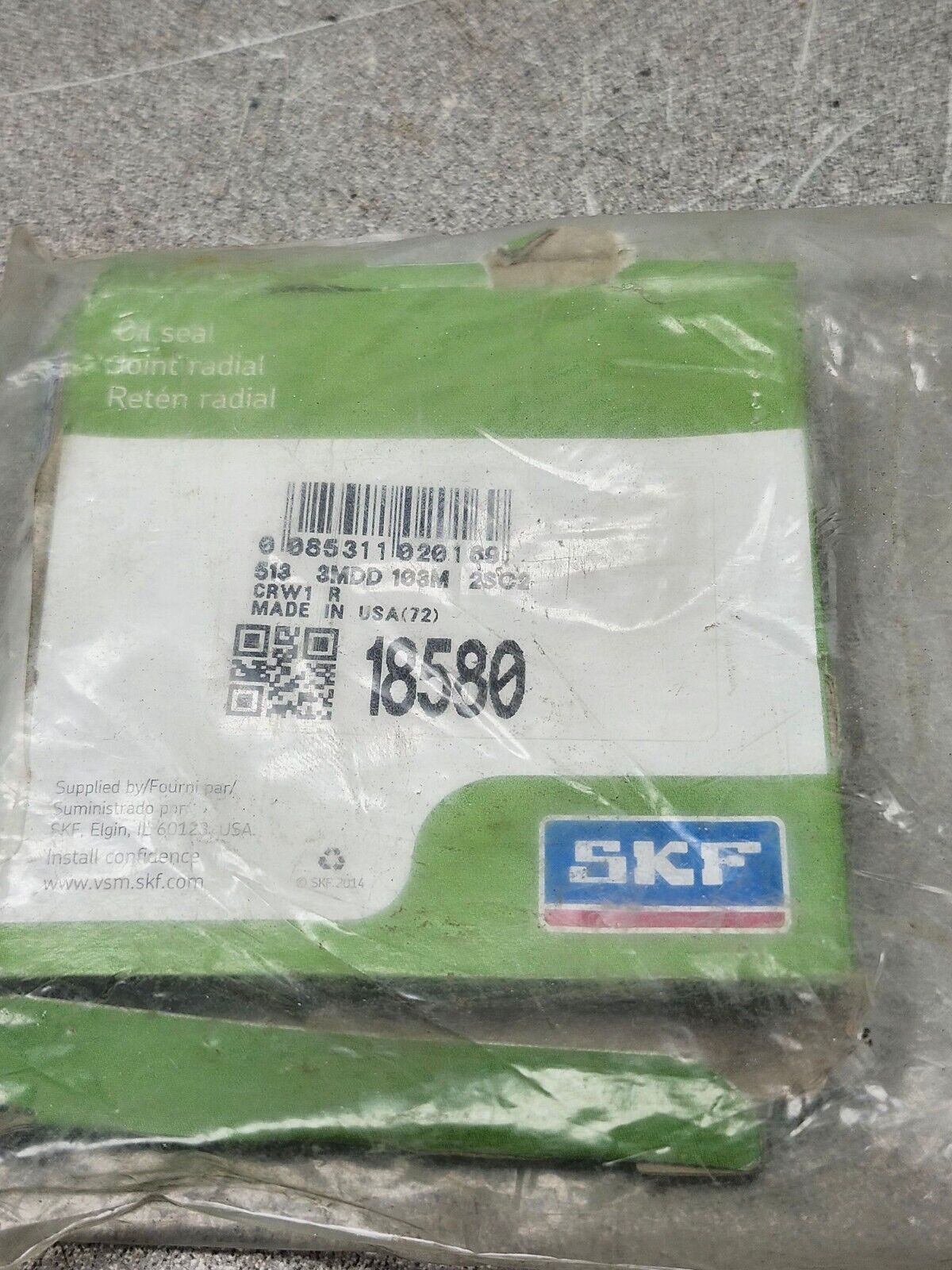 NEW IN BOX SKF BEARING 18580