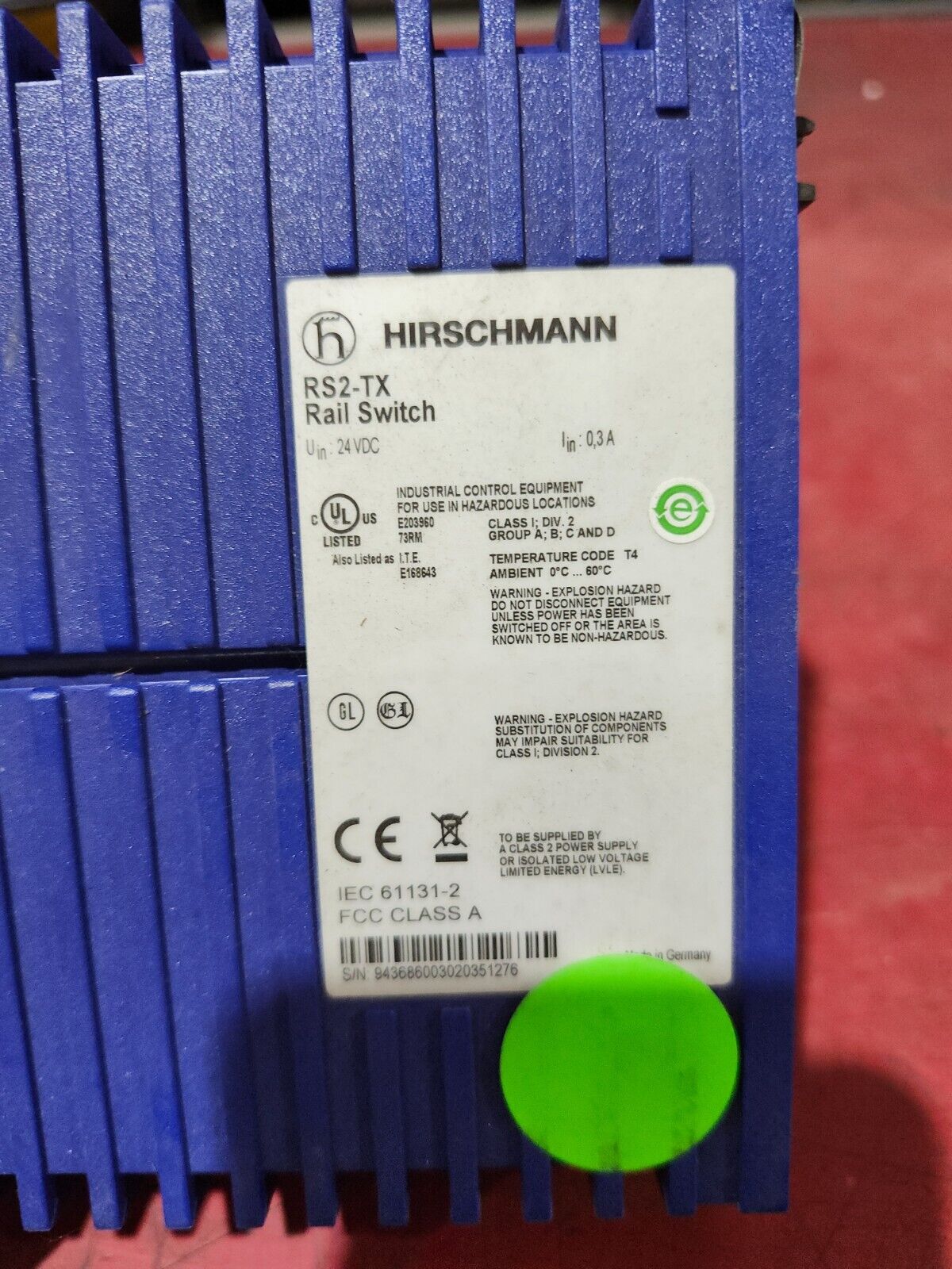 USED HIRSCHMANN ETHERNET SWITCH RS2-TX