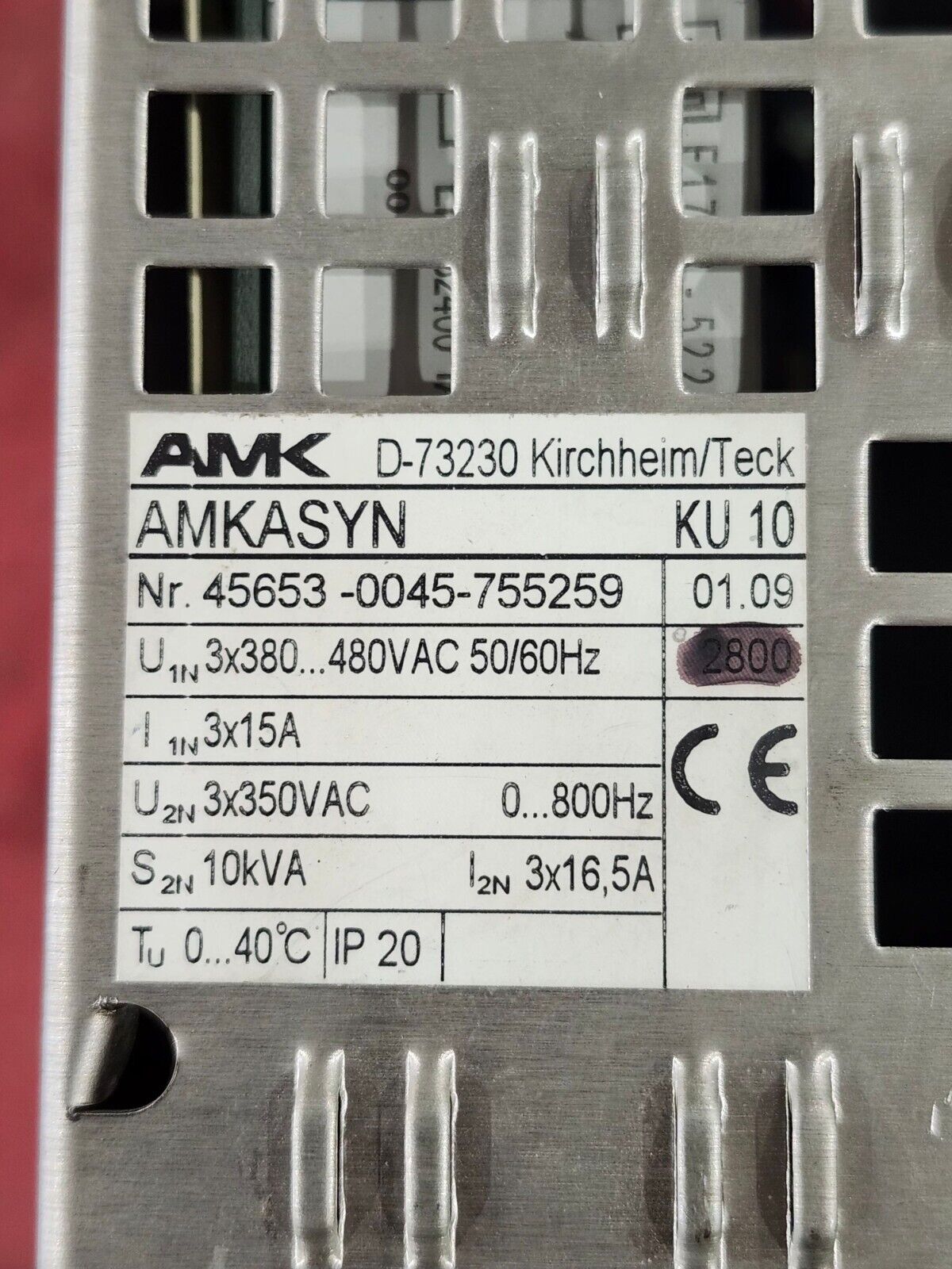 USED AMK SERVO DRIVE DIGITAL SINGLE AXIS AMKASYN KU10