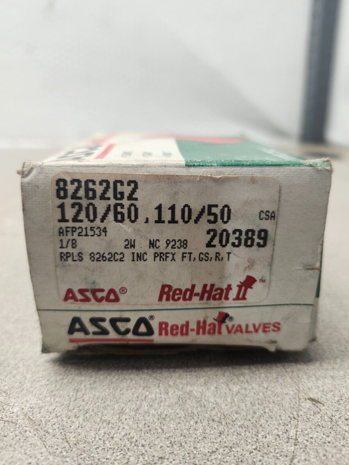 NEW WITH BOX ASCO Red Hat Solenoid Valve 120/60, 1/8'' 8262G2