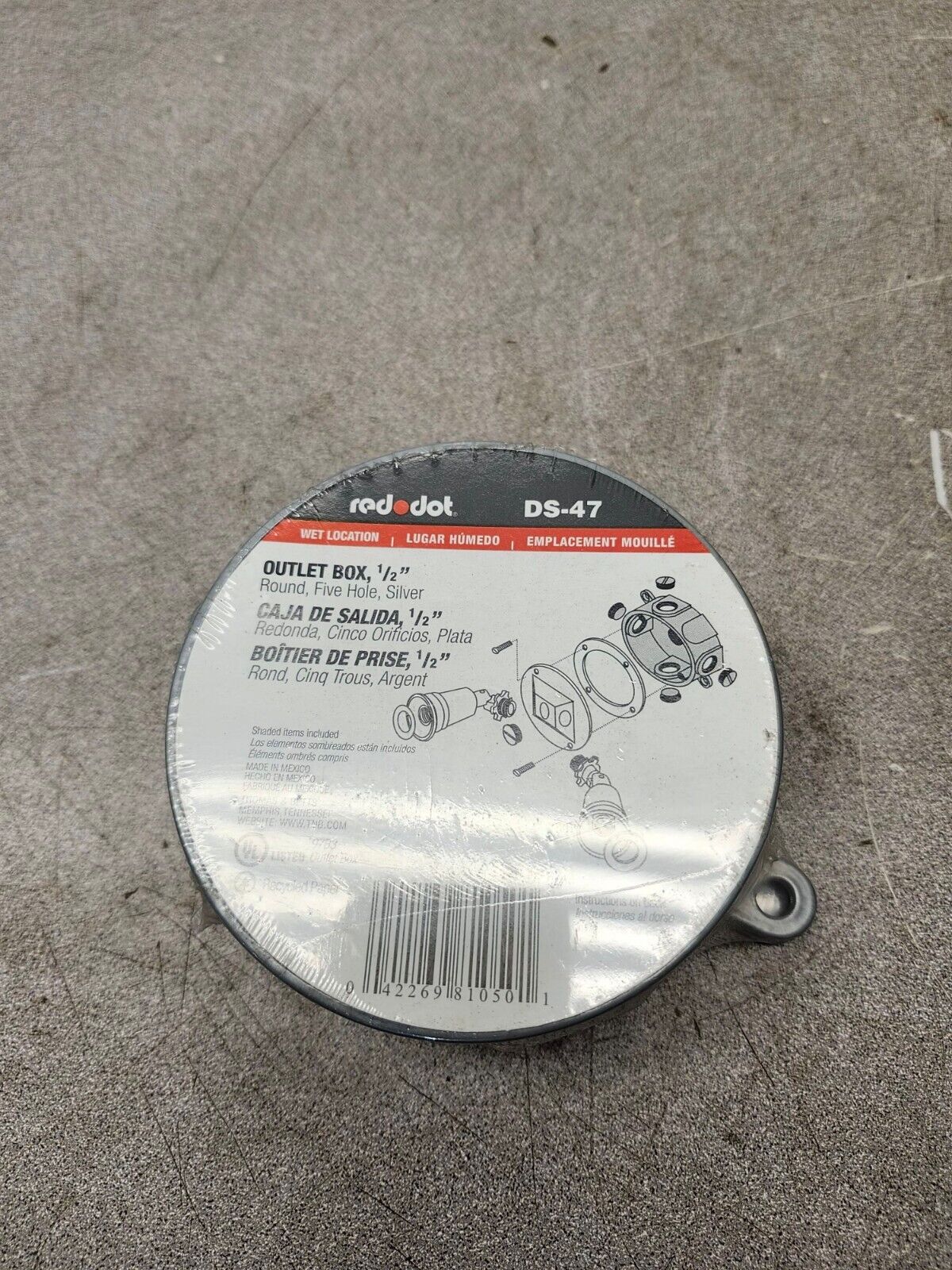 NEW Red Dot Outlet Box, Die Cast Aluminum, 16.3 cu-in Capacity, 5 Outlets, DS-47