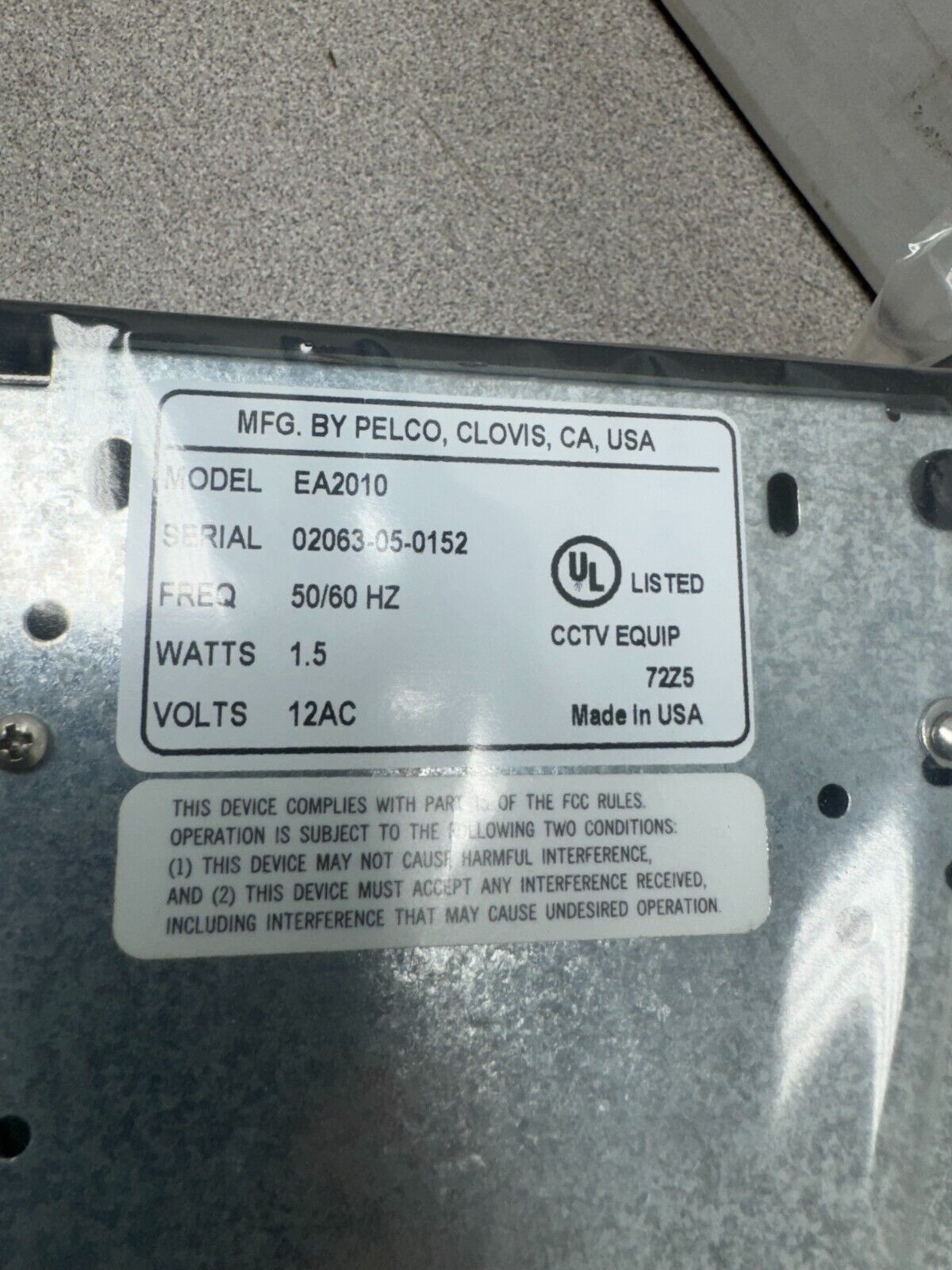 NEW IN BOX PELCO EQUALIZING AMPLIFIER EA2010