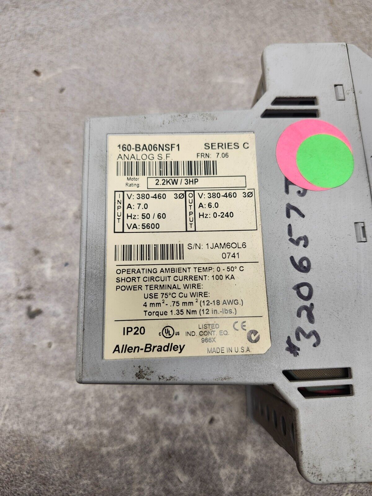 USED ALLEN BRADLY Analog SF Drive Ser C 160-BA06NSF1