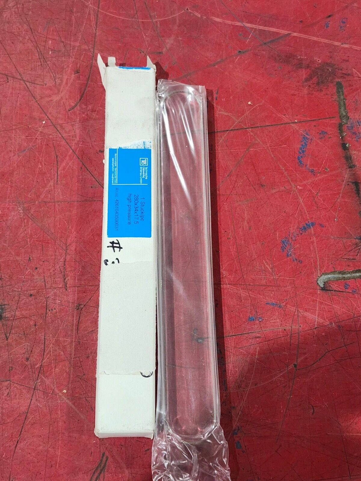 NEW IN BOX TECHNISCHE GLASWERKE 280X34X17.5 SIGHT GLASS 4261043500031