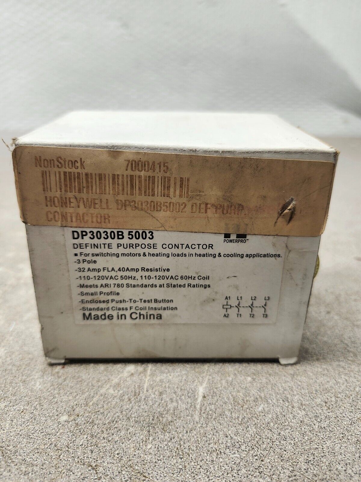 NEW IN BOX HONEYWELL TRADELINE CONTACTOR 110-120VAC 50/60HZ DP3030A5003