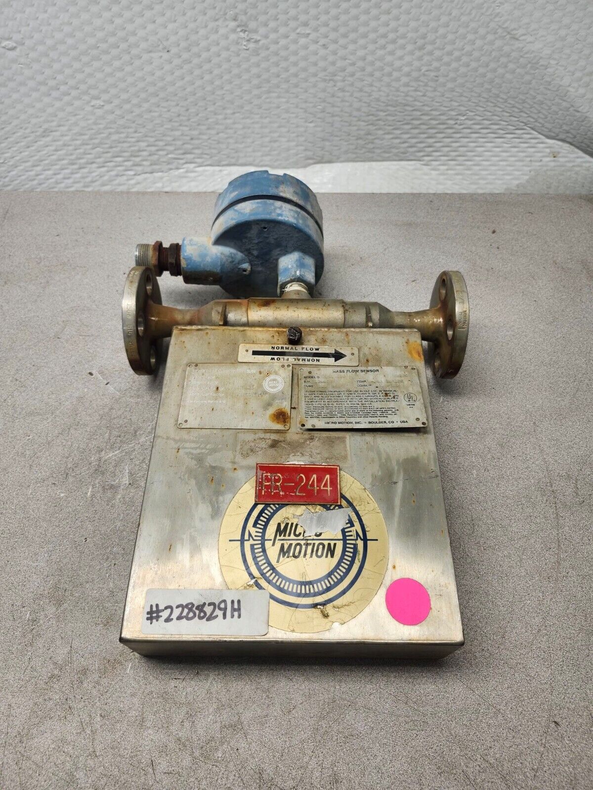 USED MIRCO MOTION MASS FLOW SENSOR S040S113, DS040S113