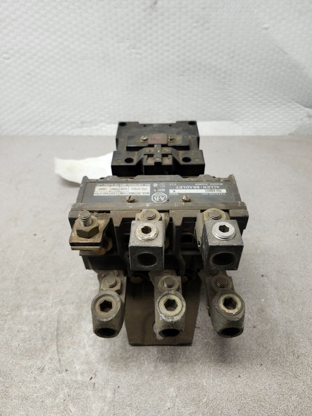 USED ALLEN BRADLY STARTER SER K, 3PH,200V,3P, SIZE 4, 702-E0D93