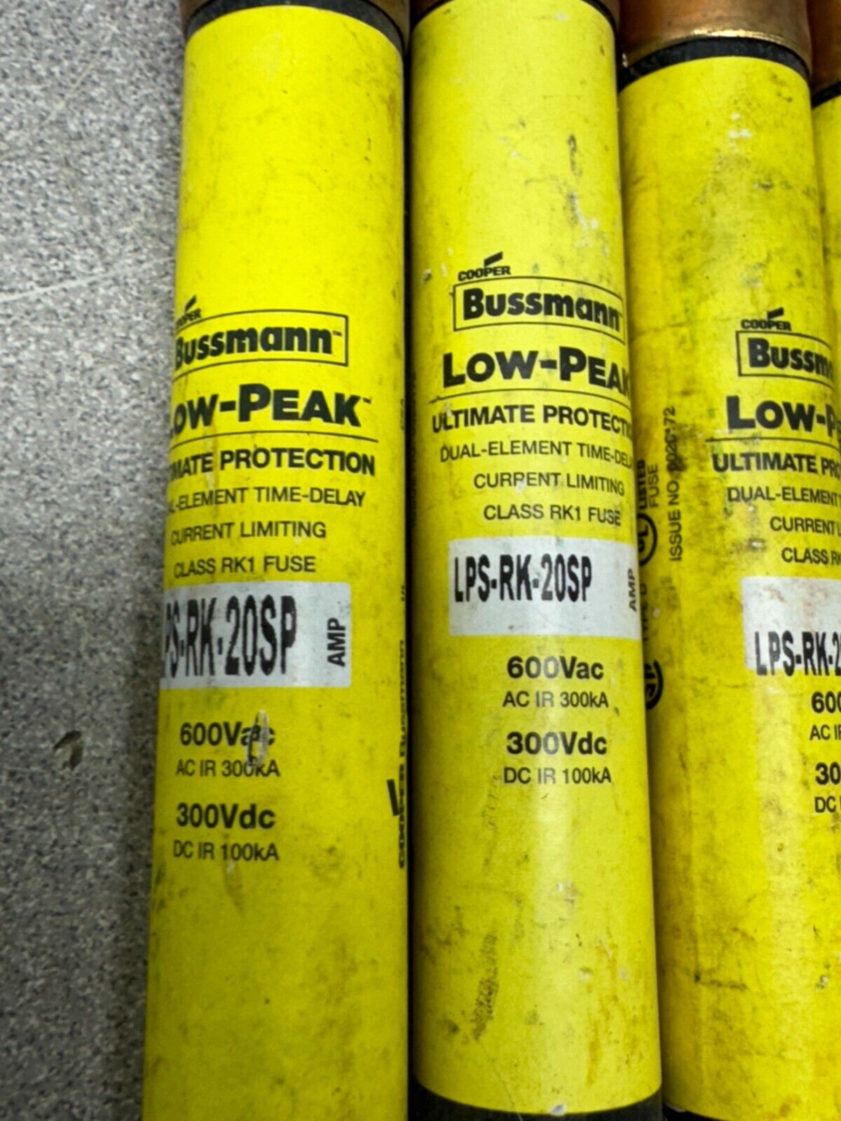 LOT OF 5 NEW BUSSMANN LOW-PEAK FUSES LPS-RK-20SP