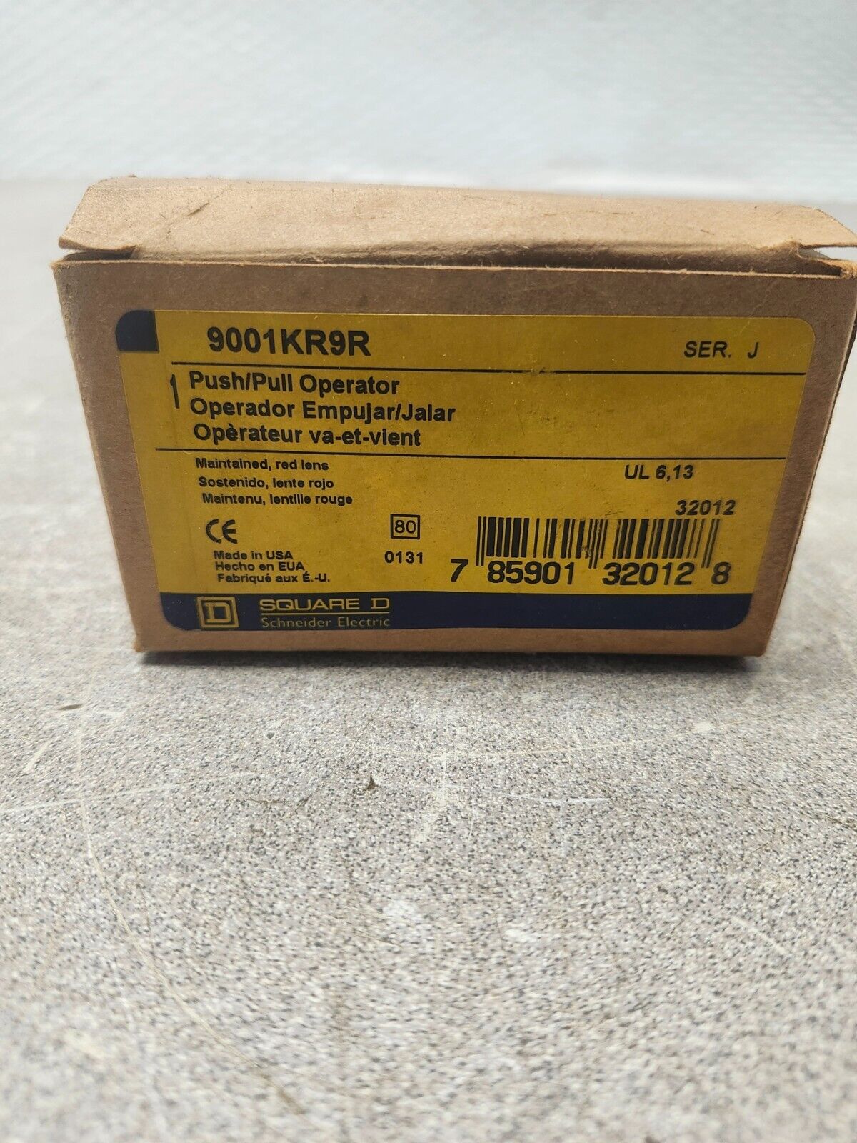 NEW IN BOX SQUARE D PUSH PULL OPERATOR 9001KR9R