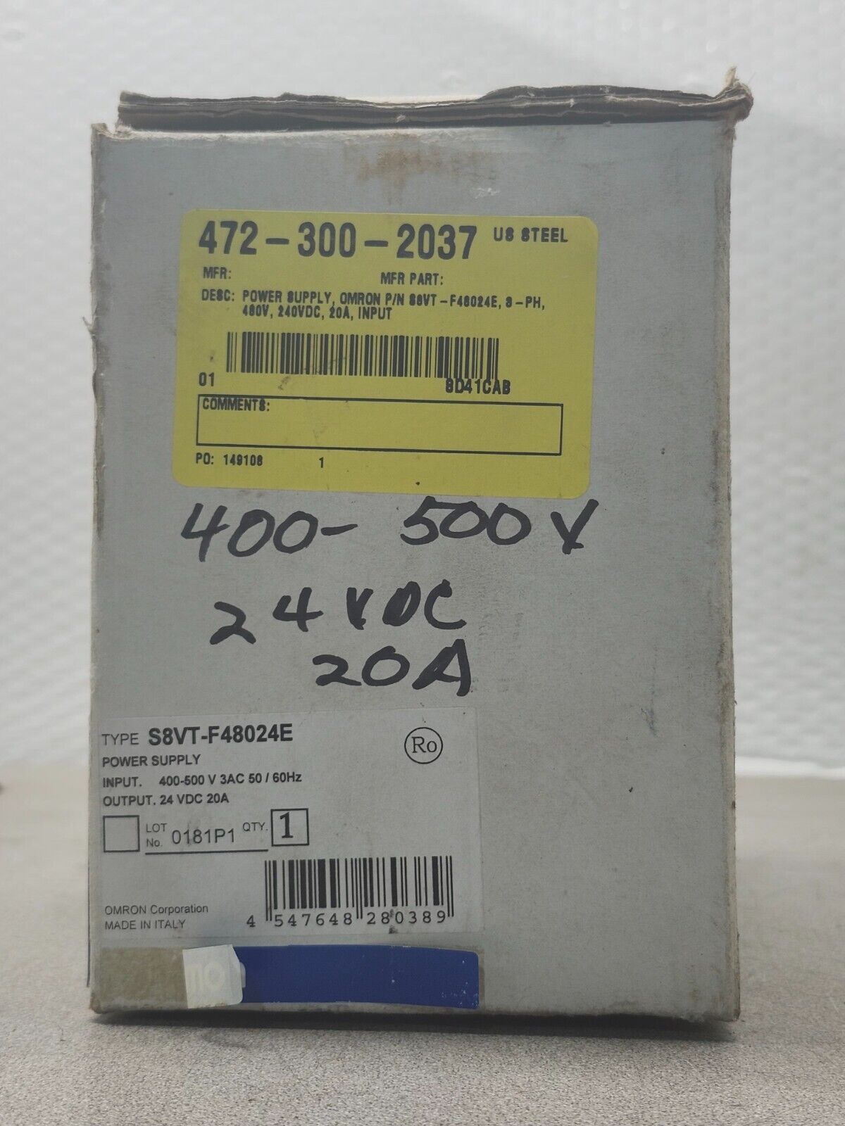 NEW IN BOX OMRON POWER SUPPLY S8VT-F48024E