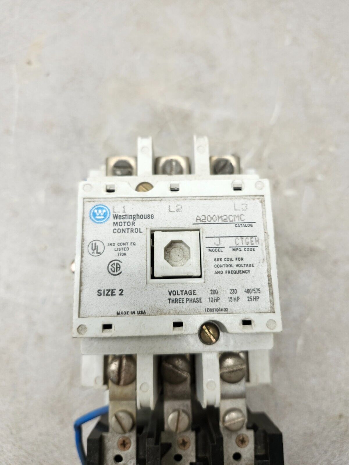 USED WESTINGHOUSE MOTOR CONTROL A200M2CMC