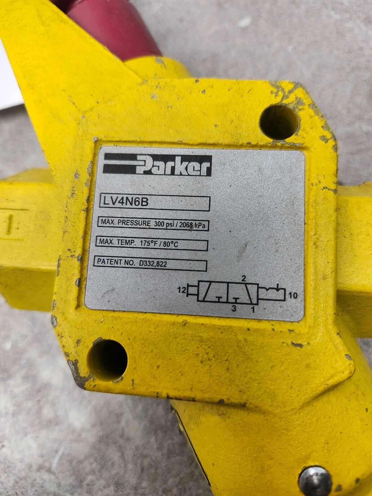 USED PARKER Pneumatic Lockout Valve LV4N6B