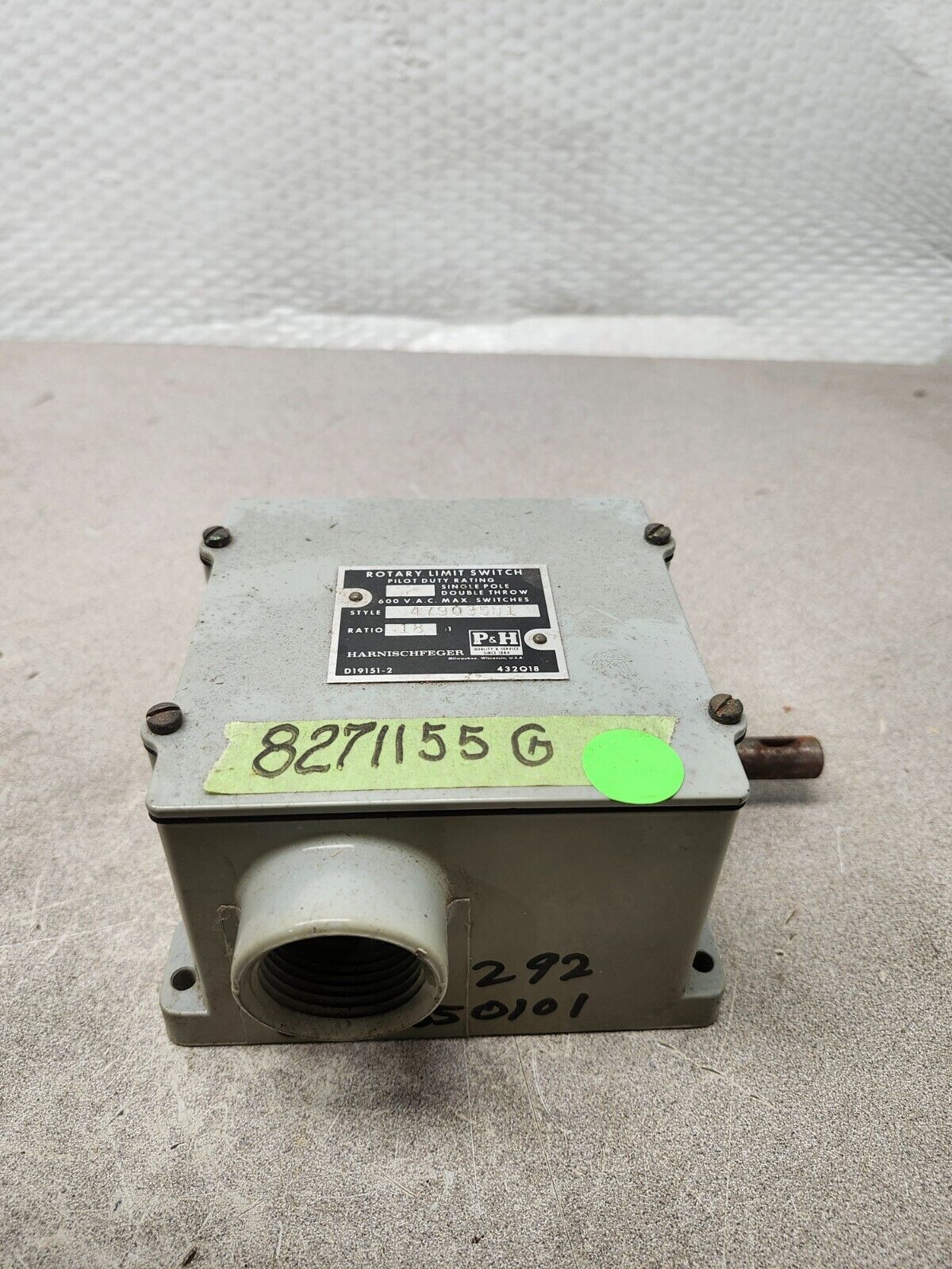 USED HARNISCHFEGER 2-Single Pole Double Throw 600V Rotary Limit Switch 479035D1