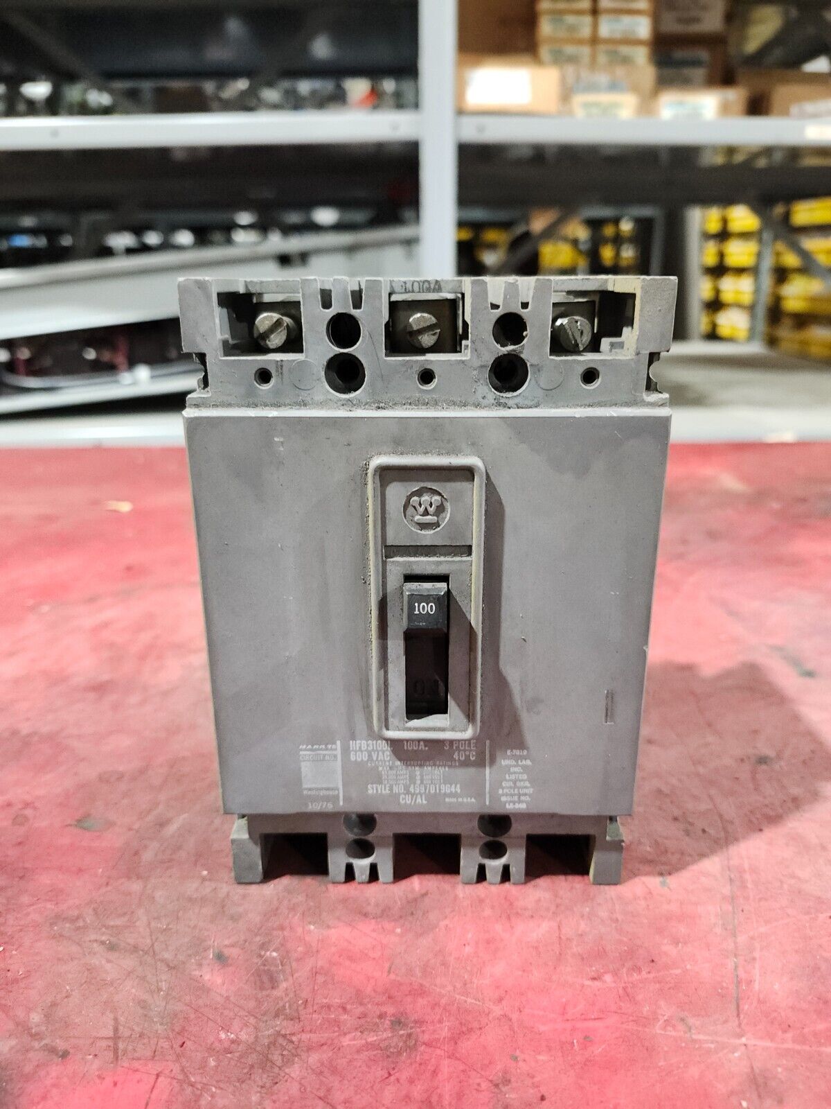 USED WESTINGHOUSE Circuit Breaker 480/600V 100 Amp 3 POLE HFB3100L