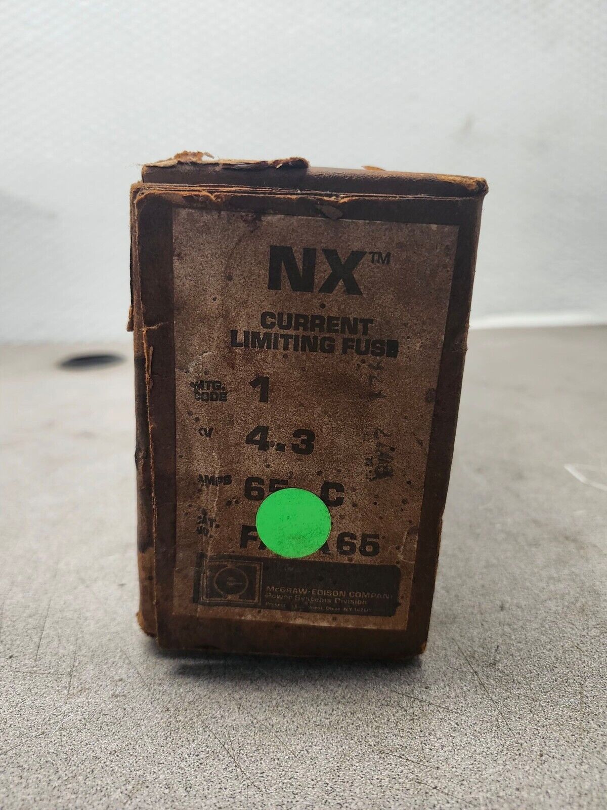 NEW IN BOX NX FA1H-25 NX INDOOR CURRENT LIMITING FUSE 25 AMP  McGRAW EDISON