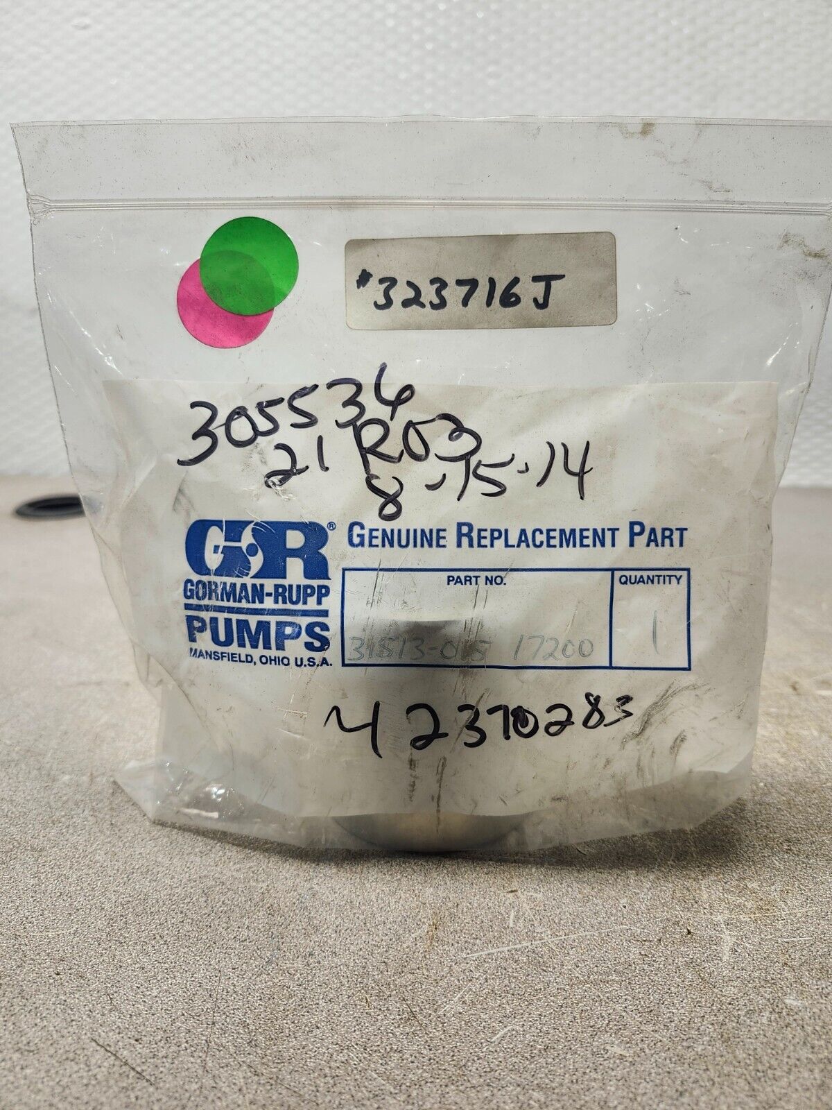 NEW IN BAG Gorman Rupp Shaft Sleeve 31513-015 17200