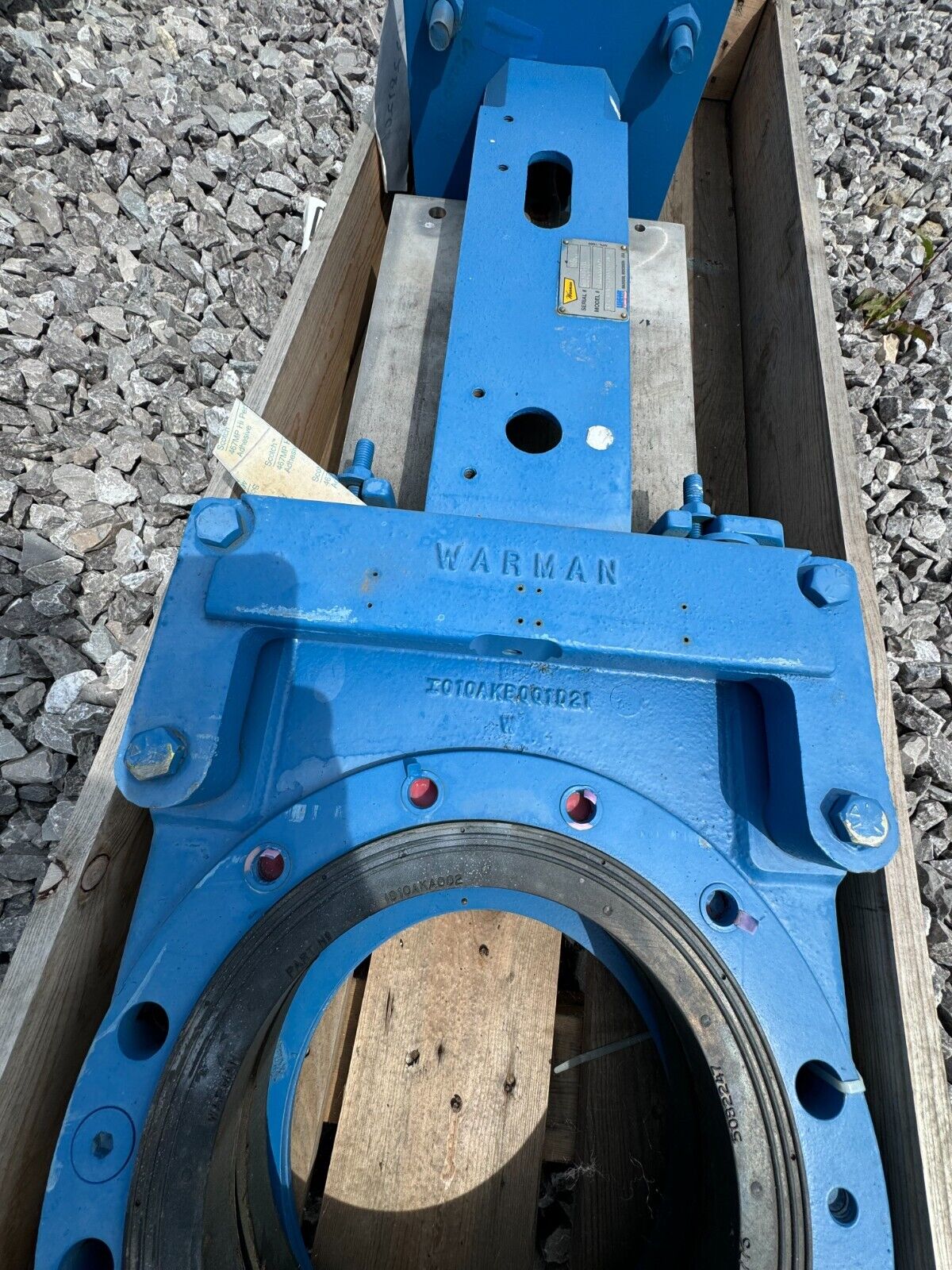 NEW SURPLUS WARMAN ACTUATED 10" KNIFE GATE VALVE 10AKRKXAUS91