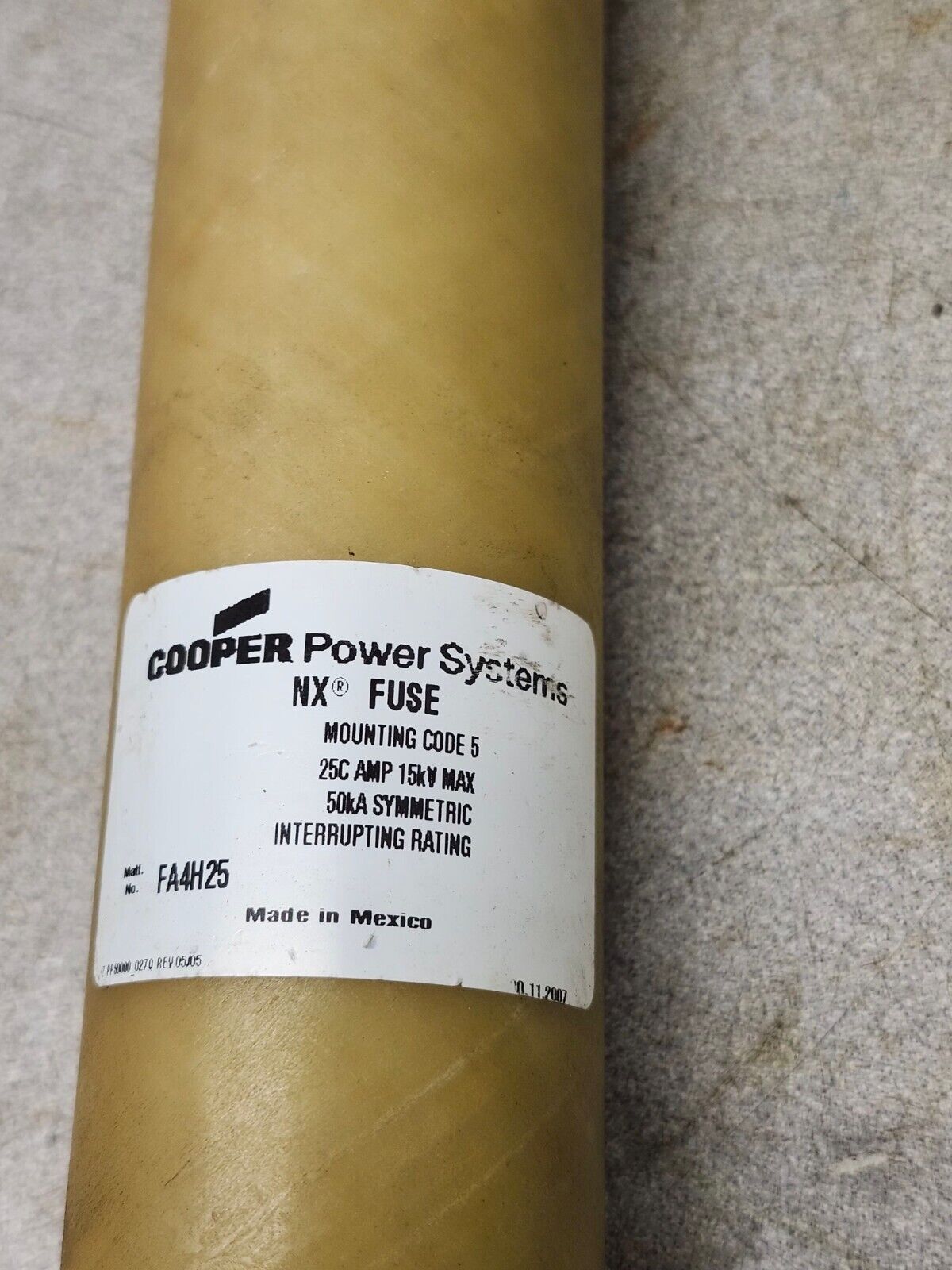 USED COOPER POWER SYSTEMS NX FUSE FA4H25