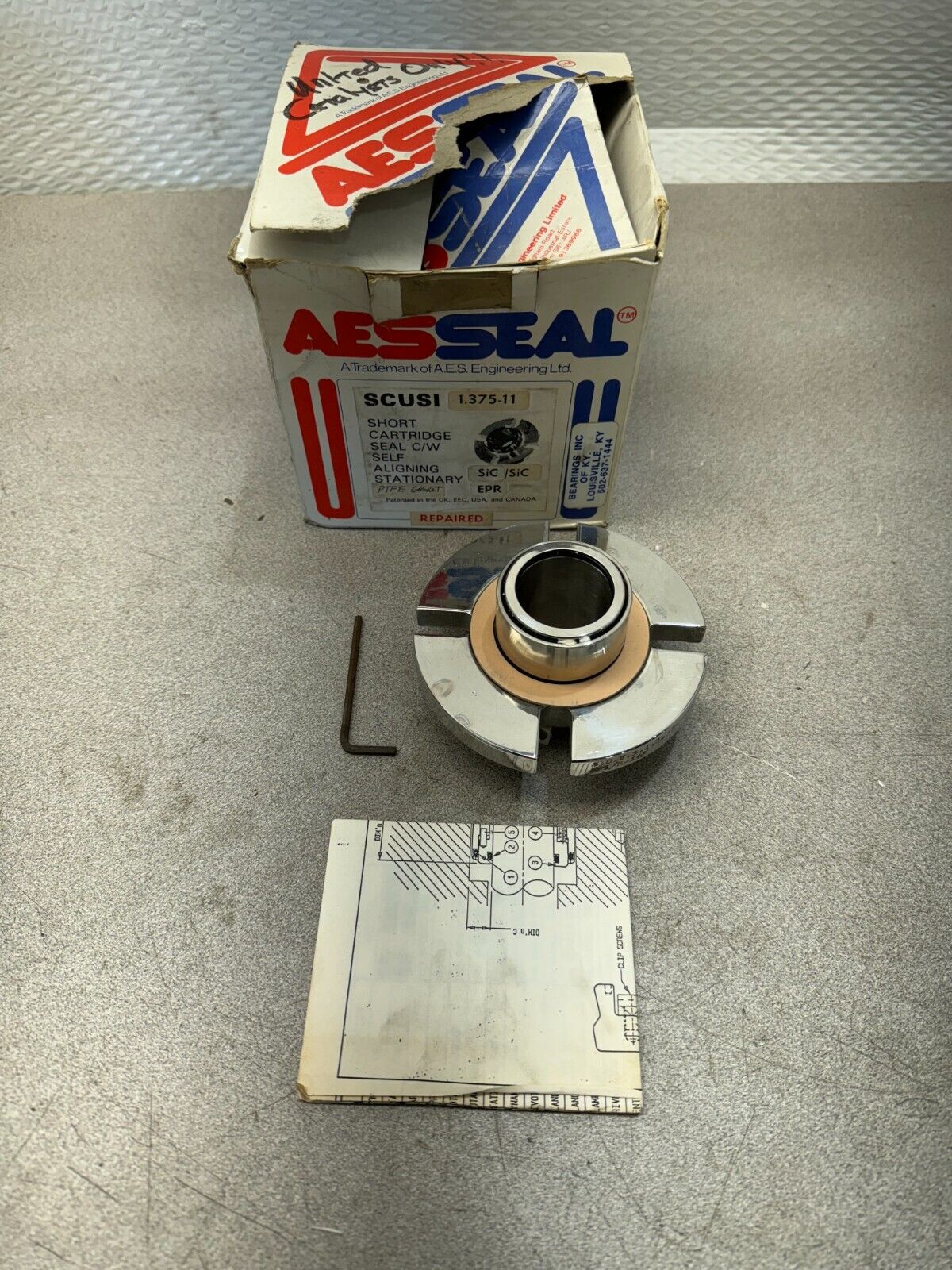 NEW IN BOX AESSEAL MECAHICAL CARTRIDGE SEAL SCUSI 1.375-11