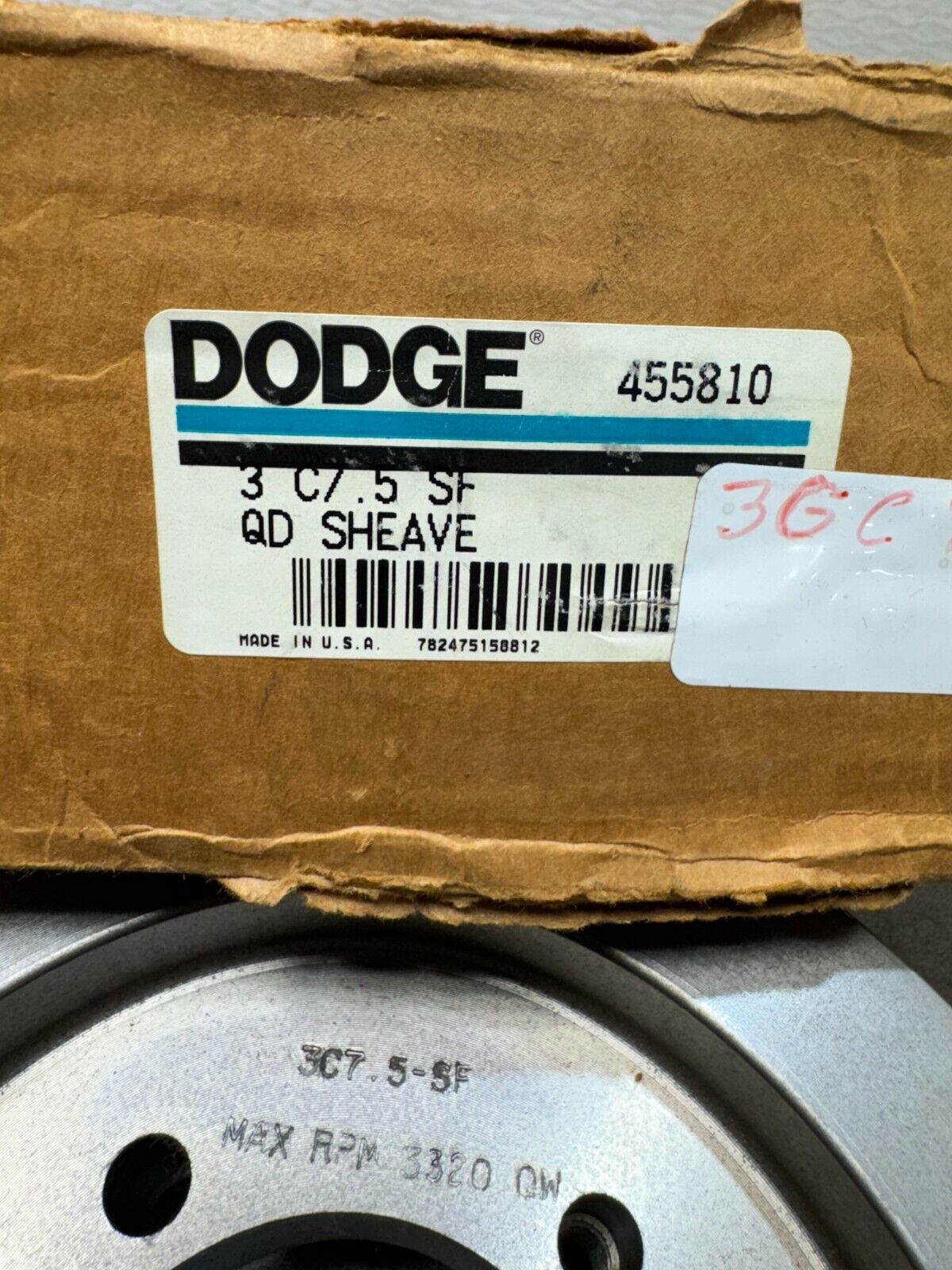 NEW IN BOX DODGE 3 GROOVE 3C7.5 SF PULLEY QD SHEAVE 455810