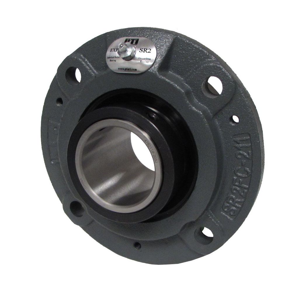 NEW PTI Spherical Roller Bearing 4-Bolt Flange Unit, 100 mm Bore, Ductile Iron SR2-FC-100MMR3XP