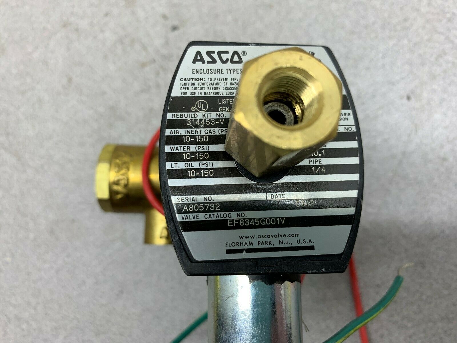 NEW NO BOX ASCO VALVE EF834G001V